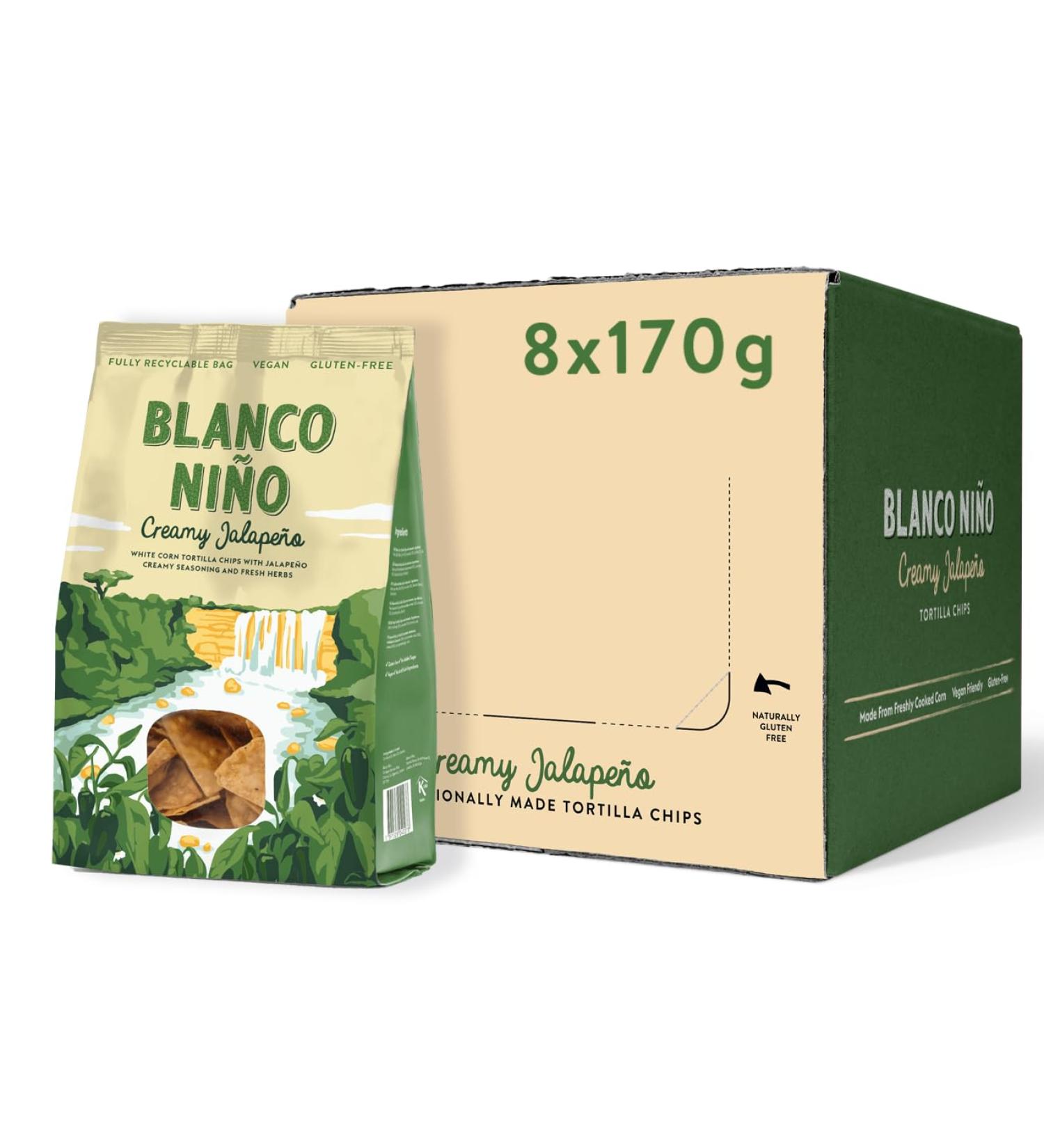 Blanco Ni o - Traditional Tortilla Chips - Creamy Jalape o - 8 x 170g - Buy Online on GoSupps.com