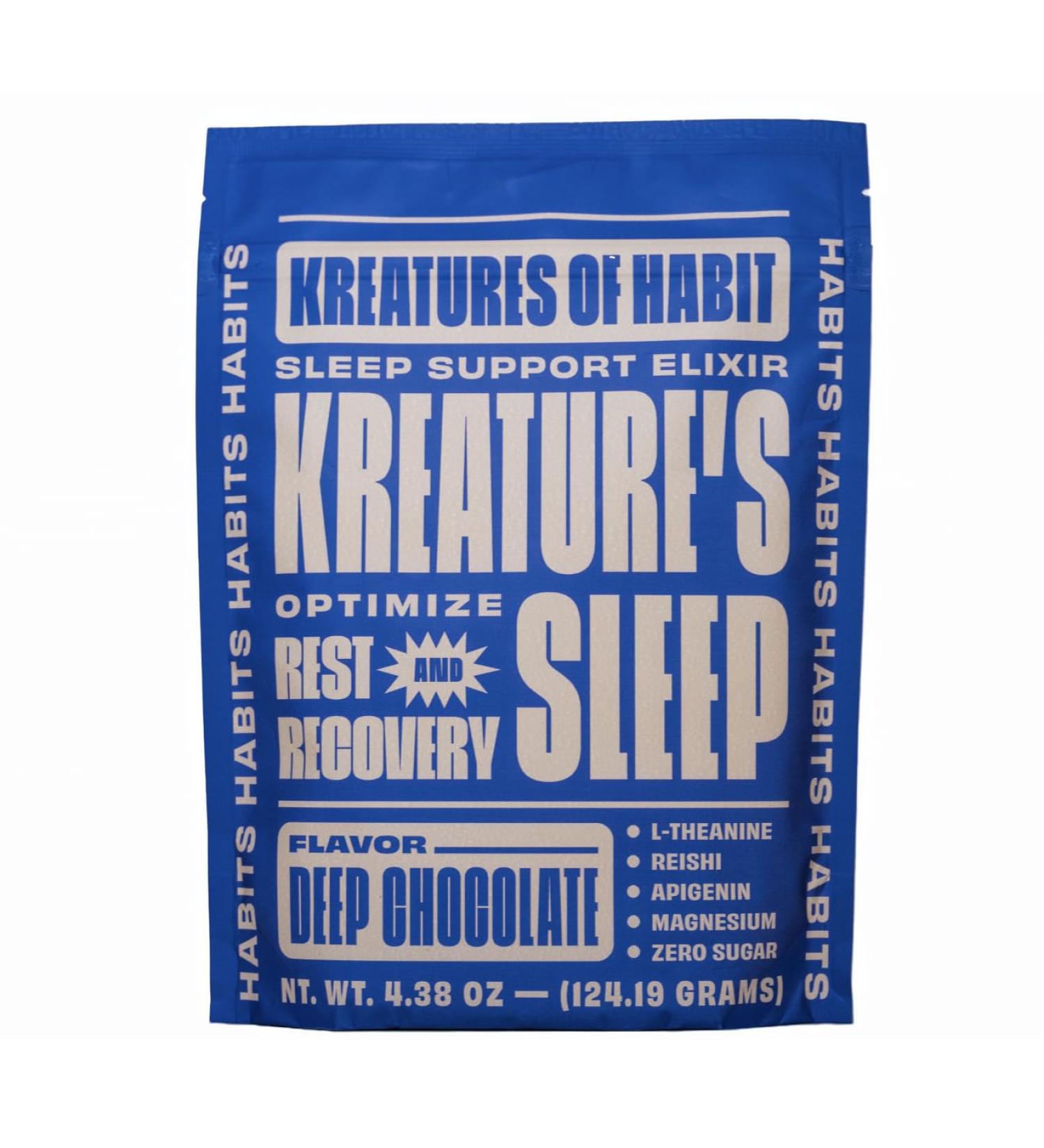 Kreatures of Habit | KREATURE'S Sleep | Sugar-Free, Sleep Support Elixir | with Ashwagandha, Chamomile, GABA, L-Theanine, Reishi & Magnesium | Chocolate - Buy Online on GoSupps.com