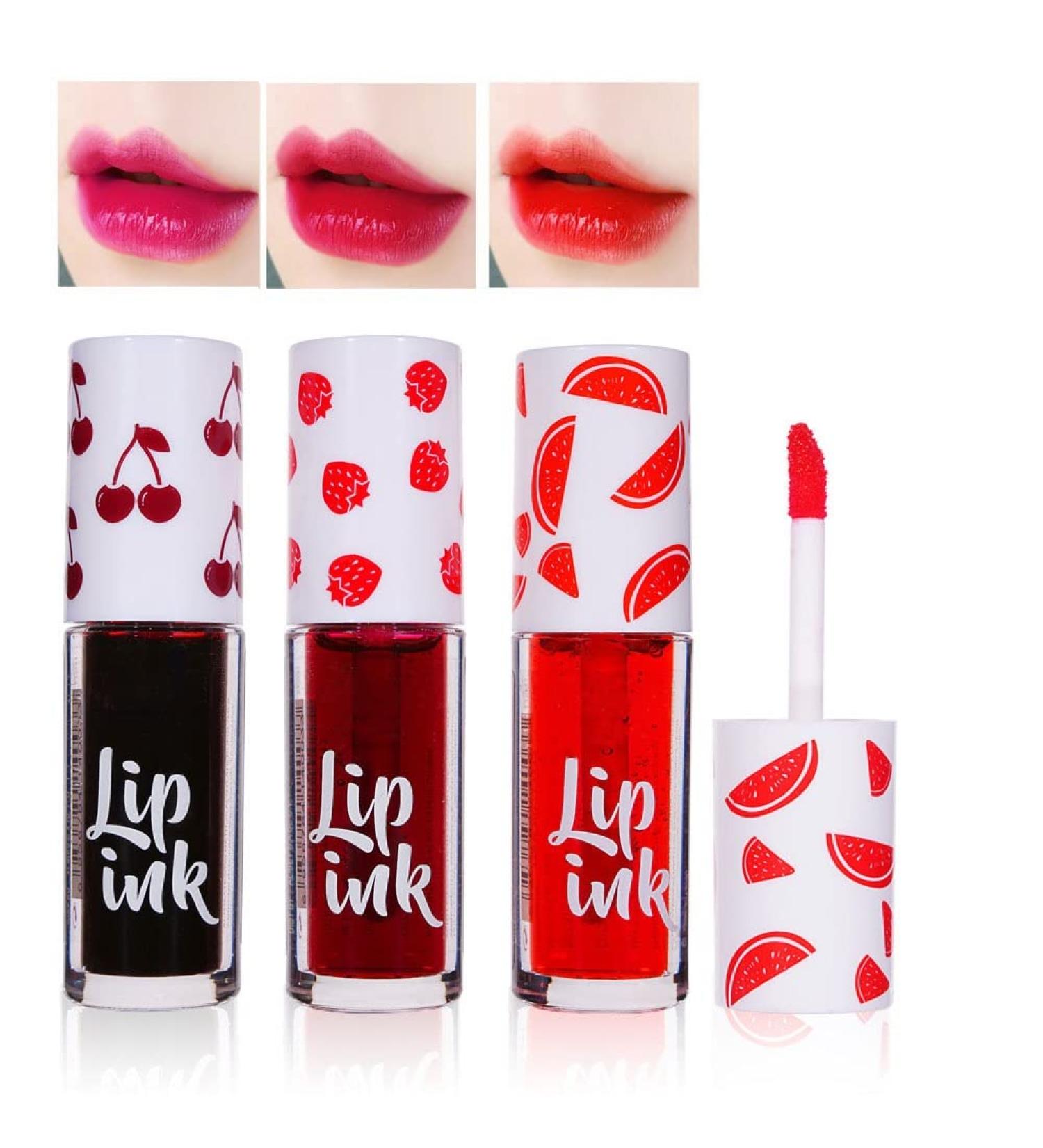 3-Part Liquid Mini Lipstick Set | Glossy Waterproof Lip Stain | Fruity Fragrance | Non-Stick | Moisturizing Makeup Gift - Buy Online on GoSupps.com