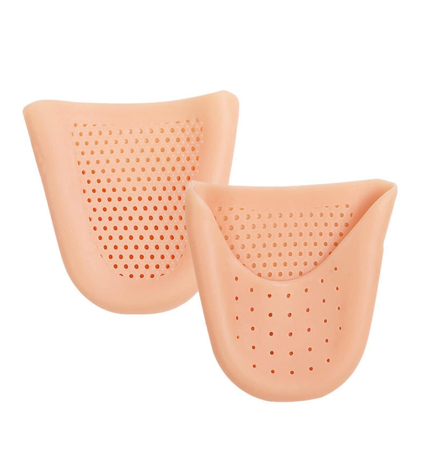 Silicone Toe Protectors for Women - Dance Gel Pads for Pointe Shoes with Breathable Hole - Brown One Size - Buy Online on GoSupps.com