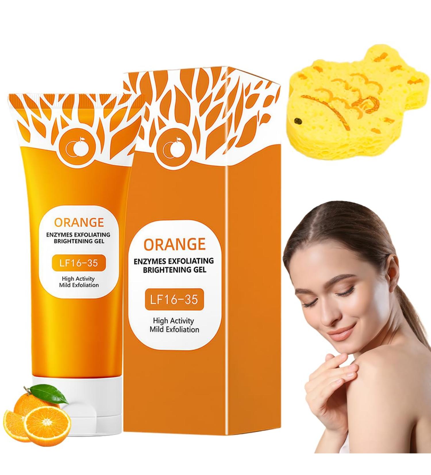 1 PCS gel exfoliant orange Gel exfoliant naturel doux pour le visage pour un nettoyage en profondeur gommant claircissant ponge de bain offerte - Buy Online on GoSupps.com