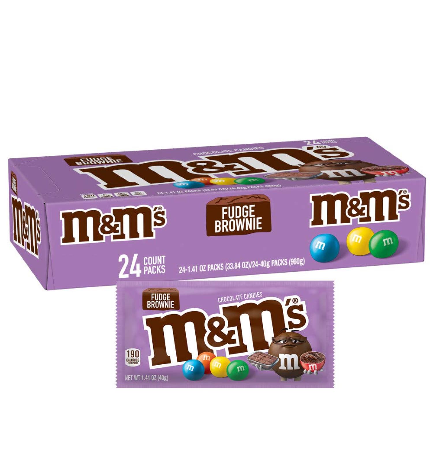M&M'S Fudge Brownie Singles Size Chocolate Candy  1.41 oz. 24-Count Box - Buy Online on GoSupps.com