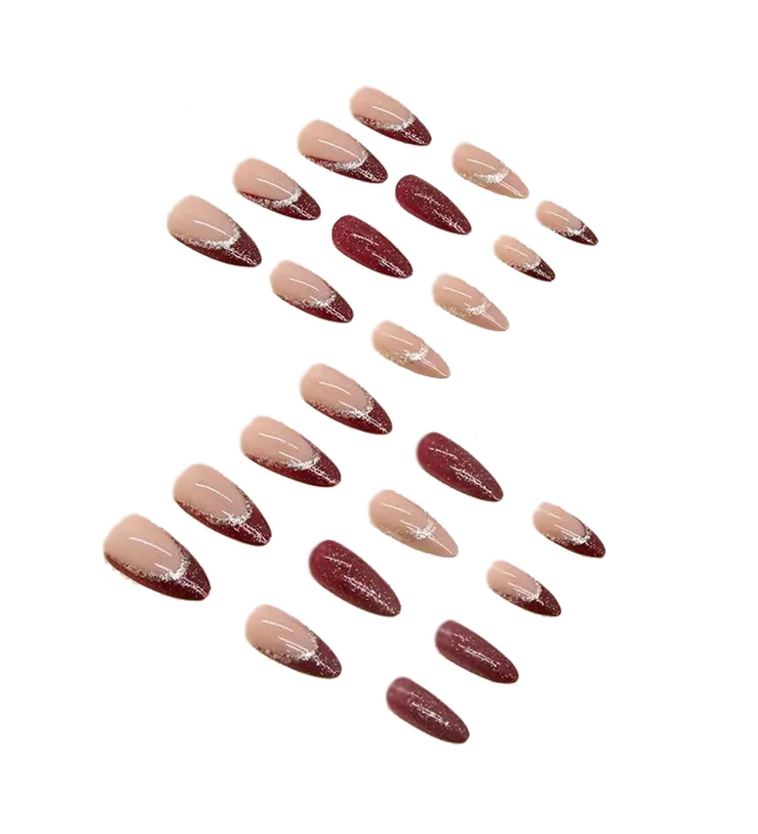 24 Piece Long French Fingernail With 1 Gel And 1 Nail File For Women Family Friends Party Wedding Manicure - Buy Online on GoSupps.com