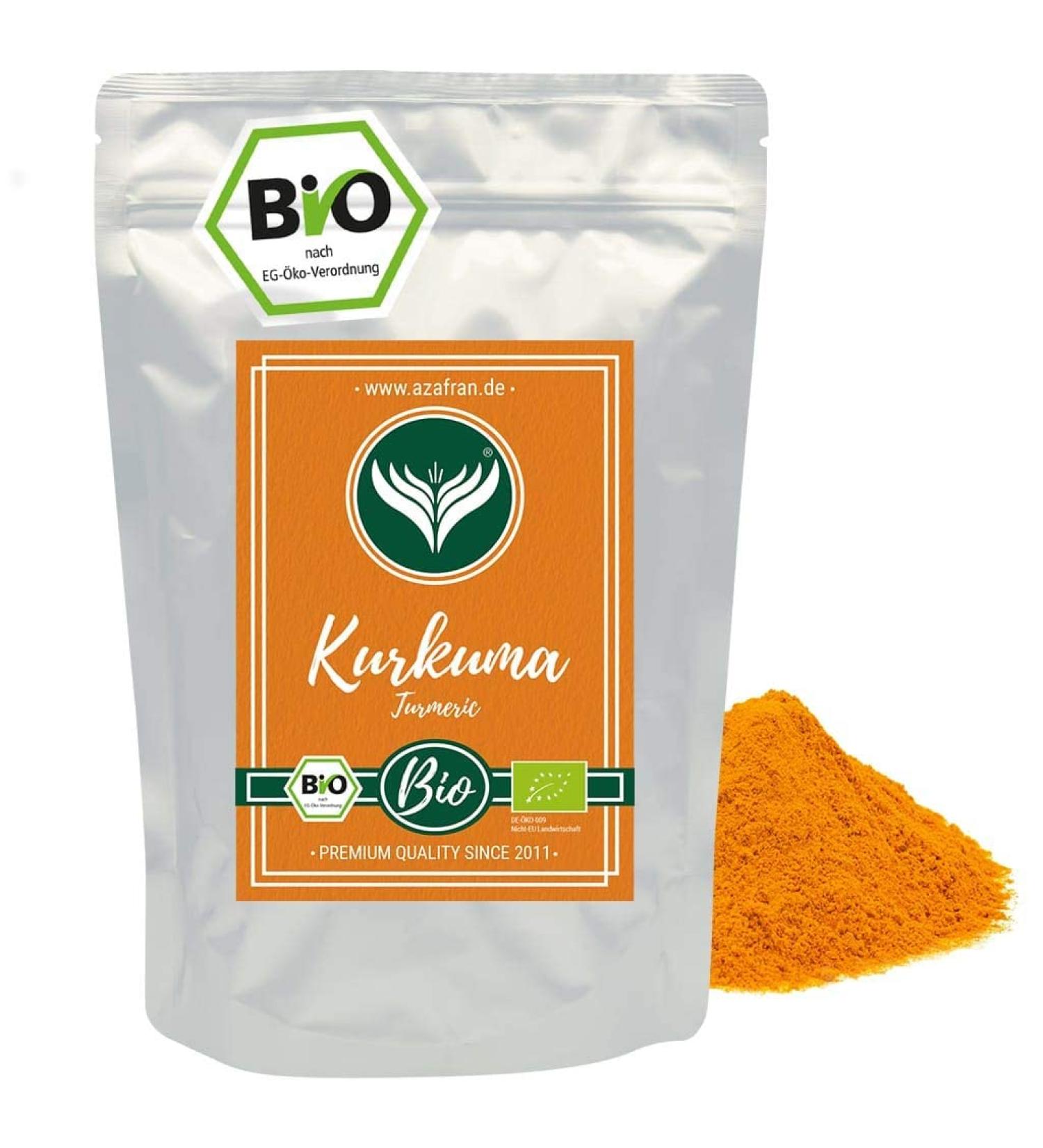 Buy Azafran ORGANIC Turmeric Powder 1kg - Premium Ground Turmeric from India for Health & Wellness - Buy Online on GoSupps.com