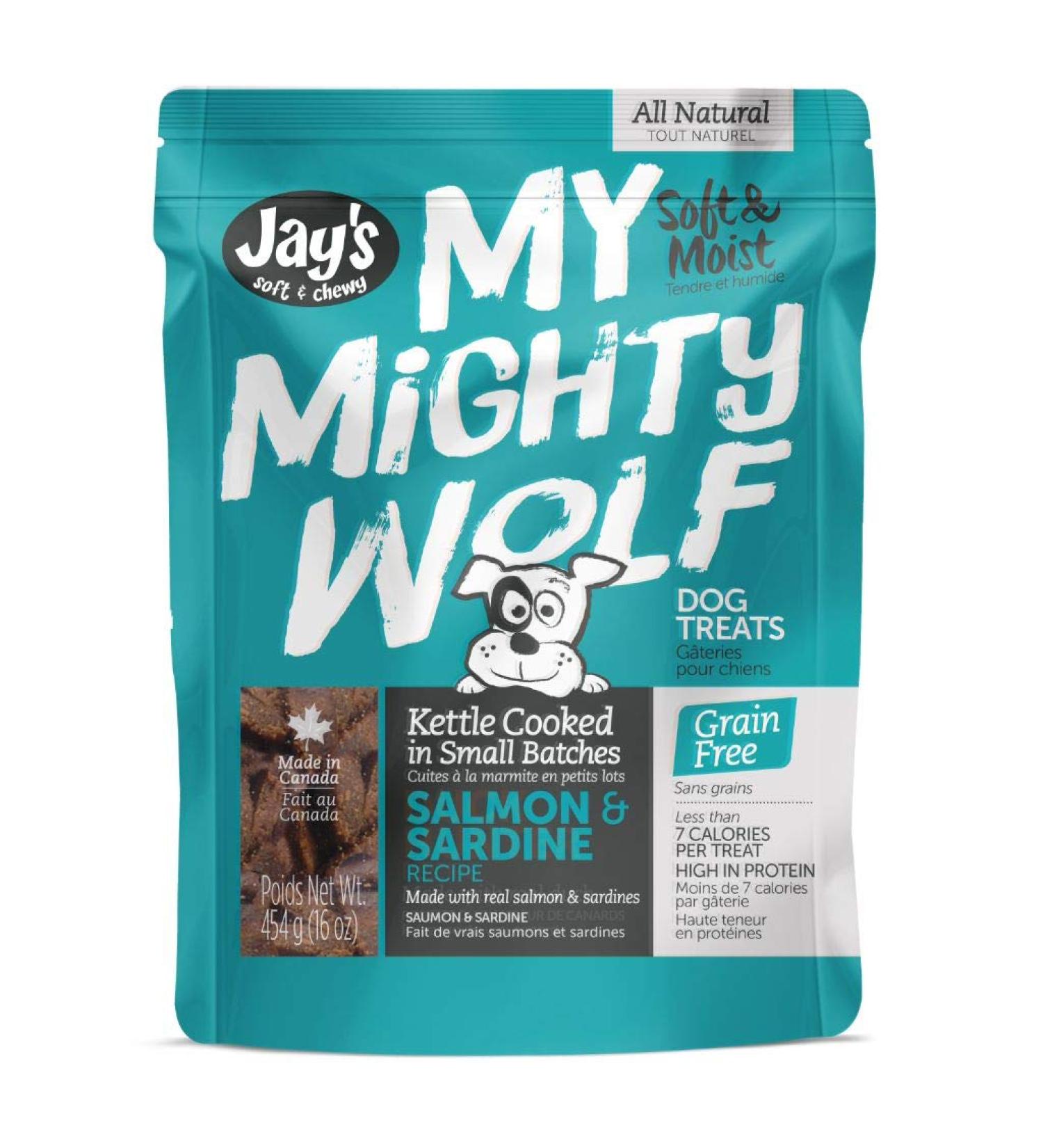 Waggers MMWS42 My Mighty Wolf Dog Treats Salmon-Licious 454g