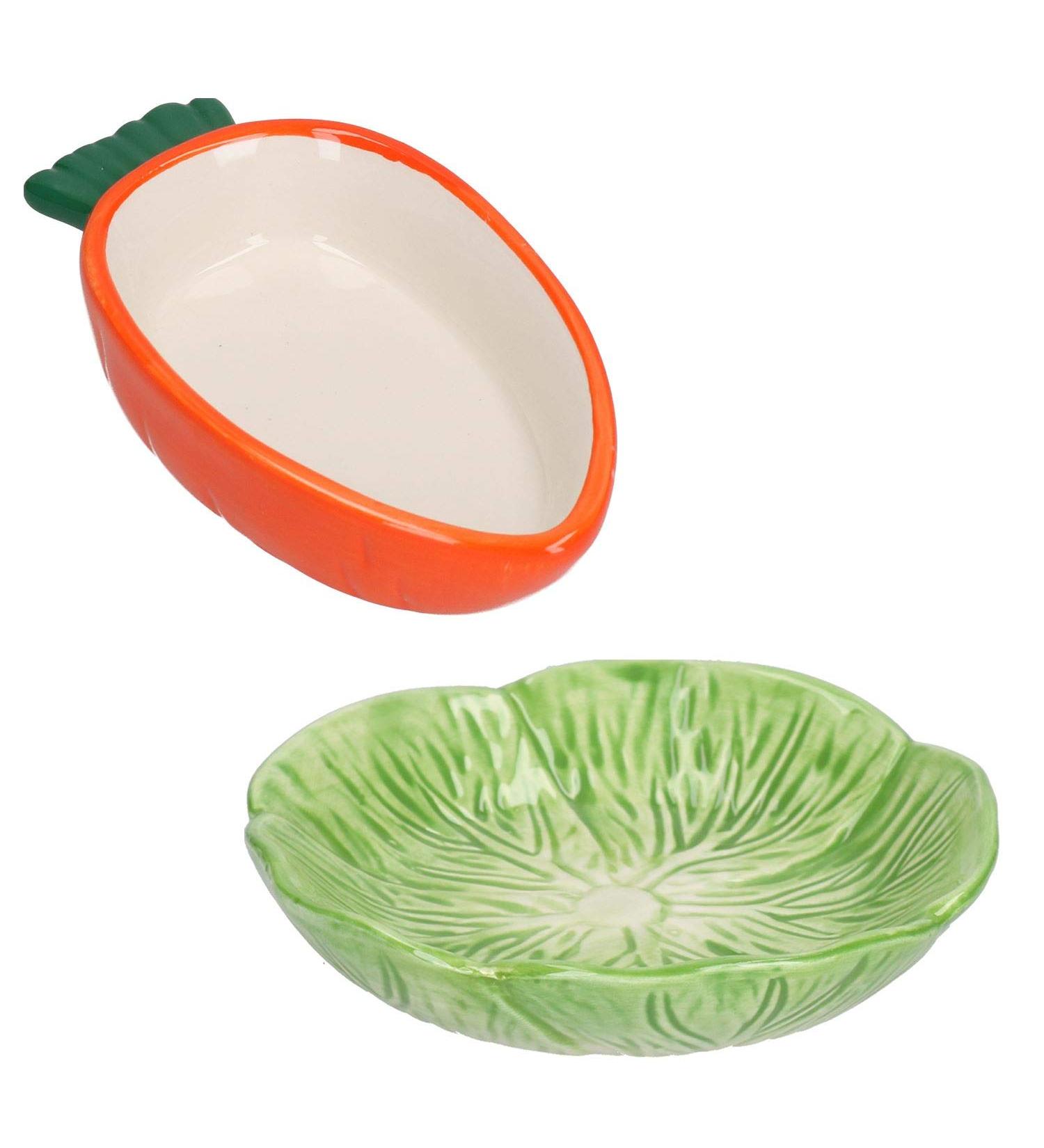 Small Animals Small Lettuce Green Leaf & Carrot Feeding Bowl Treat Pot 1PK - Buy Online on GoSupps.com