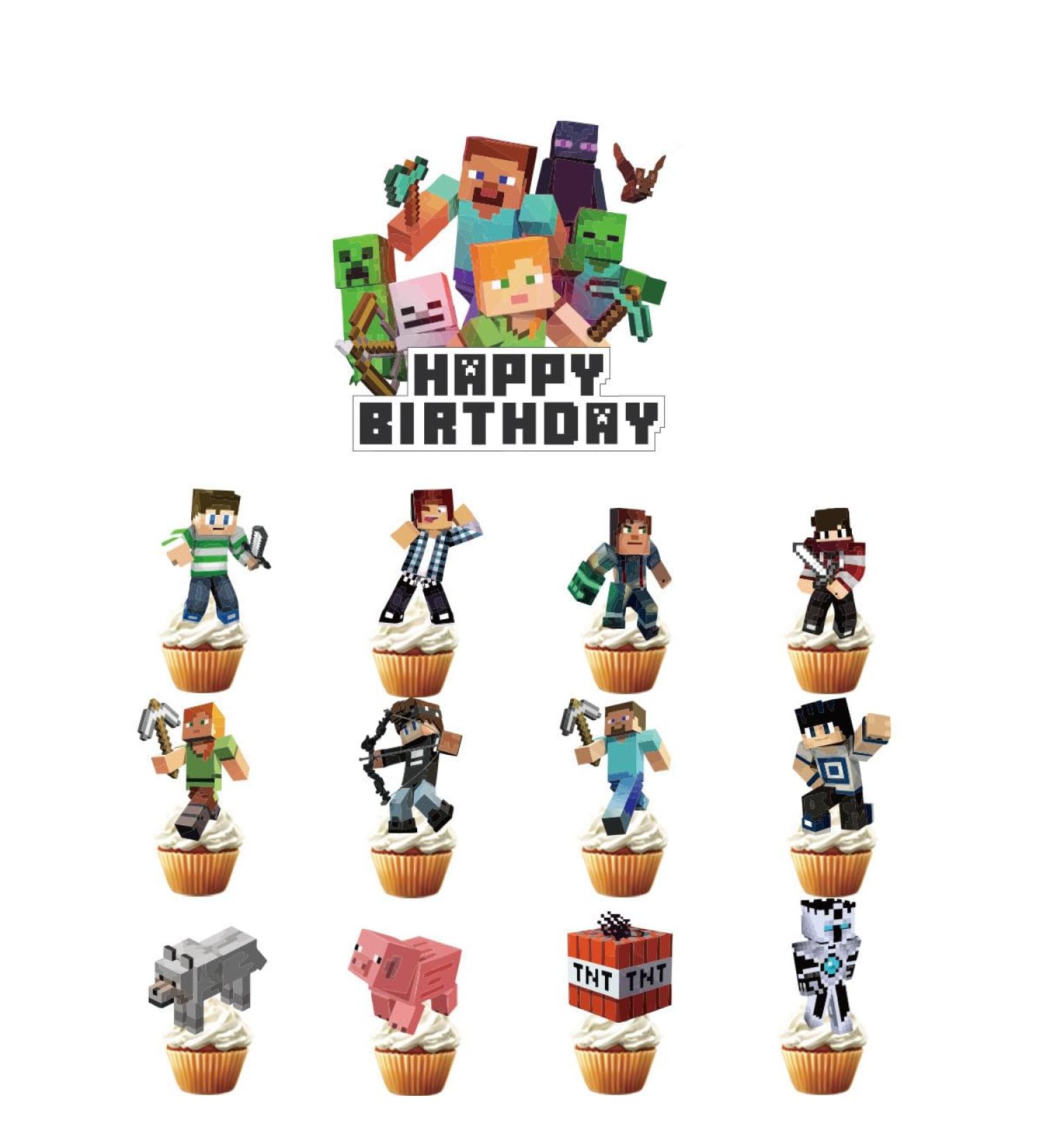 17PCS Cake Cupcake Topper Decorations Cartoon Happy Birthday Party Supplies Kids's Birthday Cake Party Decorations Supplies for Boys Girls' Theme Parties - Buy Online on GoSupps.com