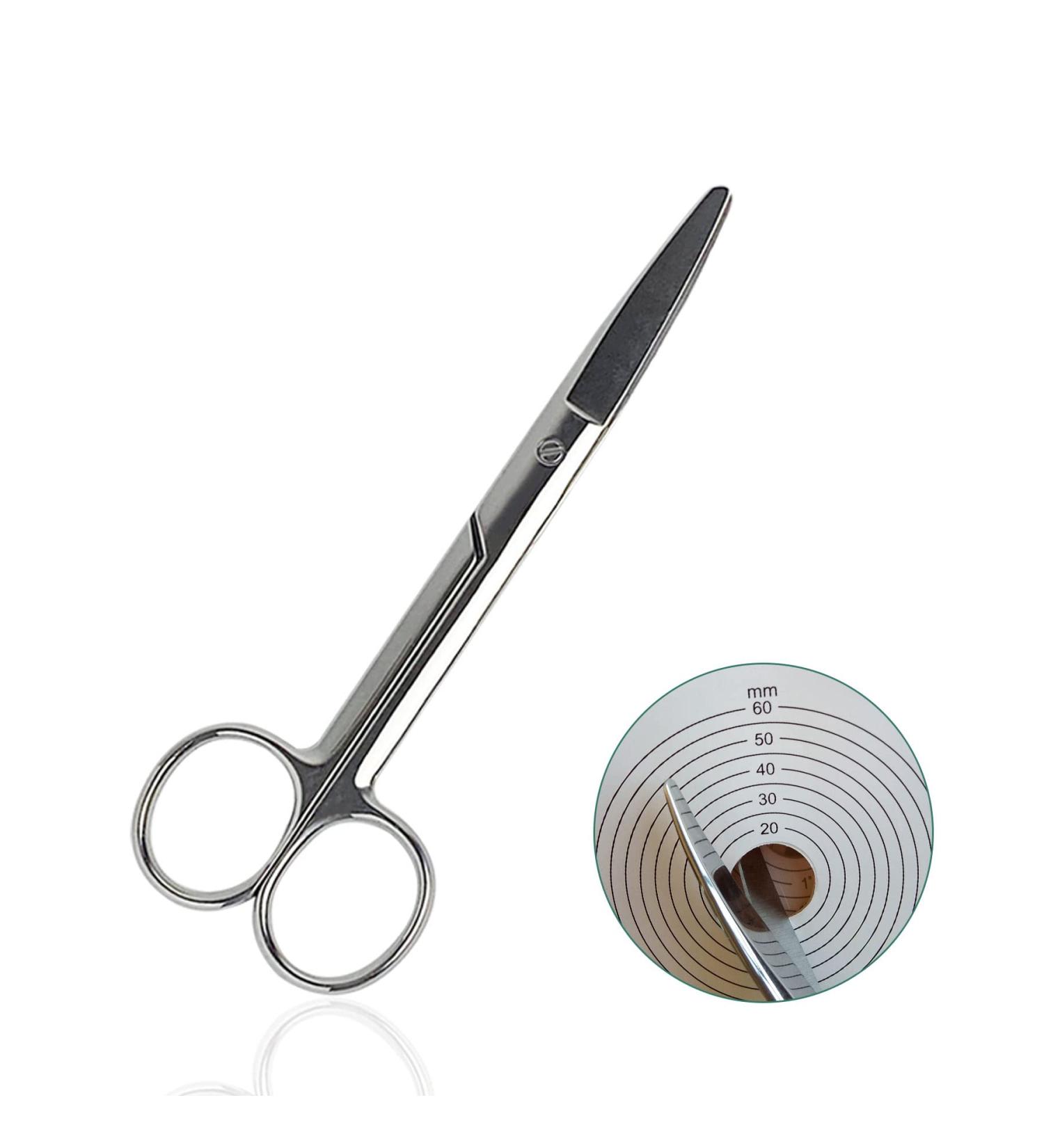 Premium 140mm Curved Ostomy Scissors - Stainless Steel Medical Cutting Tools for Colostomy Care - Buy Online on GoSupps.com