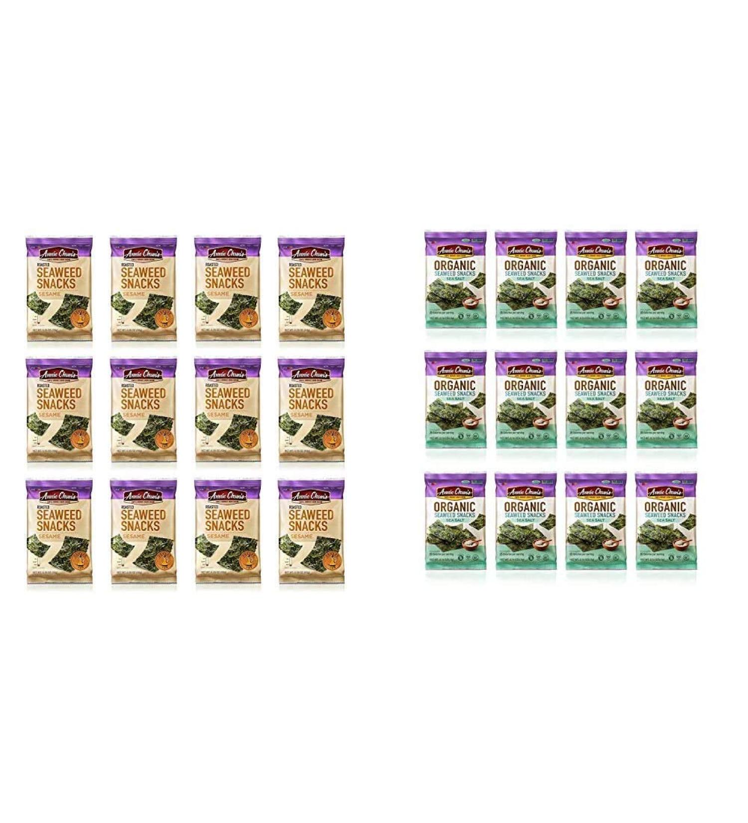 Annie Chun's Sesame Roasted Seaweed Snacks - Organic, 0.35oz (12 Pack) - America's #1 Seaweed Snack - Buy Online on GoSupps.com