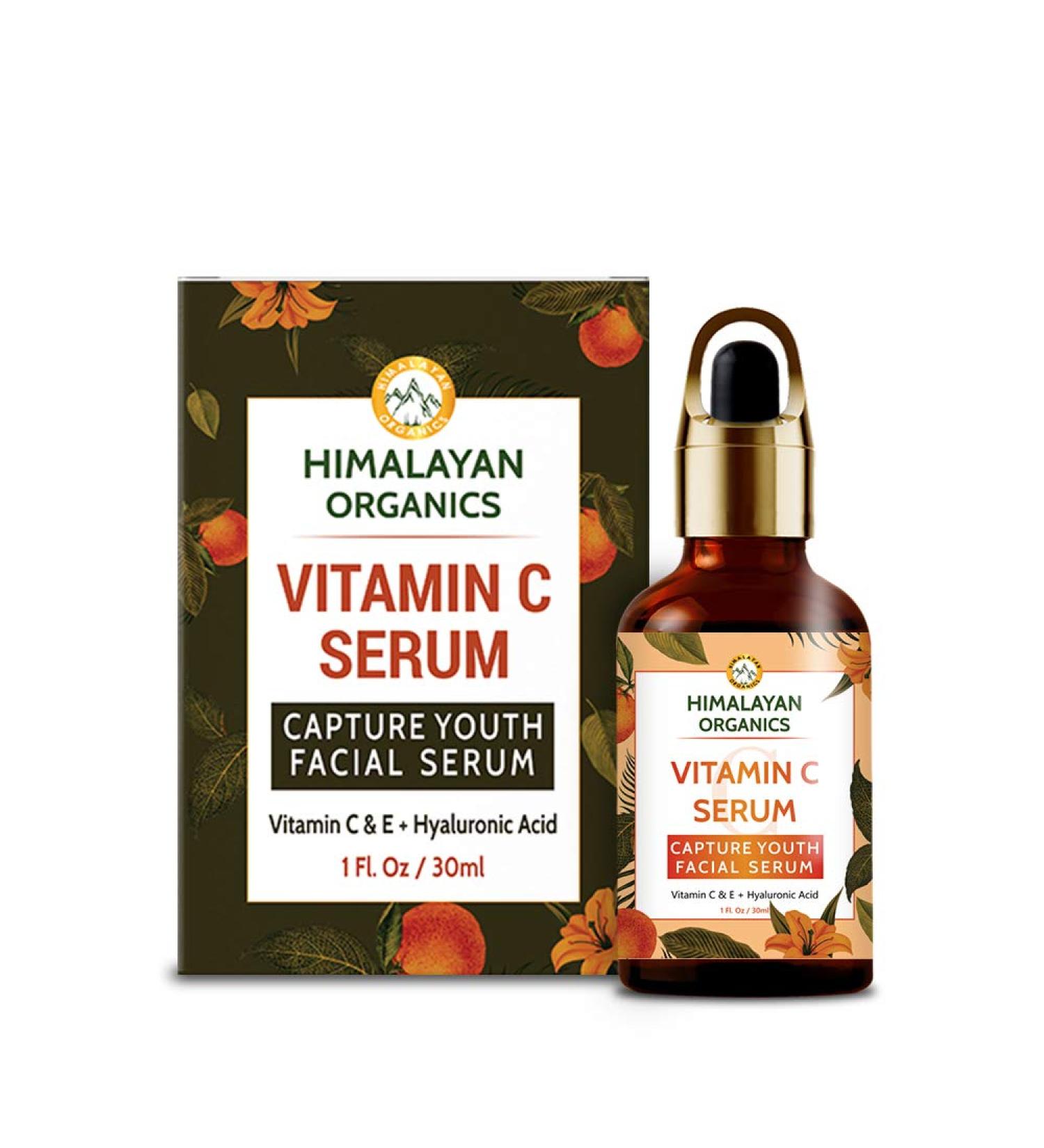 Buy Vitamin C Serum with Hyaluronic Acid & Vitamin E | Brightens Skin Improves Elasticity | 30ml - Blemish Free Highly Effective - Buy Online on GoSupps.com