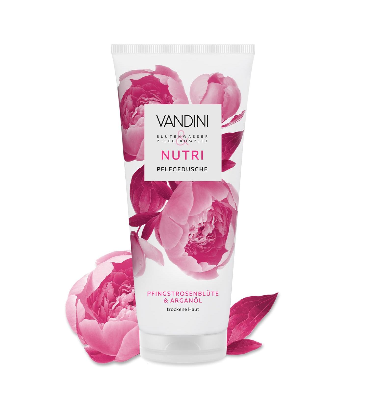  VANDINI VANDINI Nutri Women's Care Shower 200 ml with Peony Flower and Argan Oil - Shower Gel for Dry Skin - Vegan Paraben and Silicone Free Dermatologically Tested Made in - Buy Online on GoSupps.com