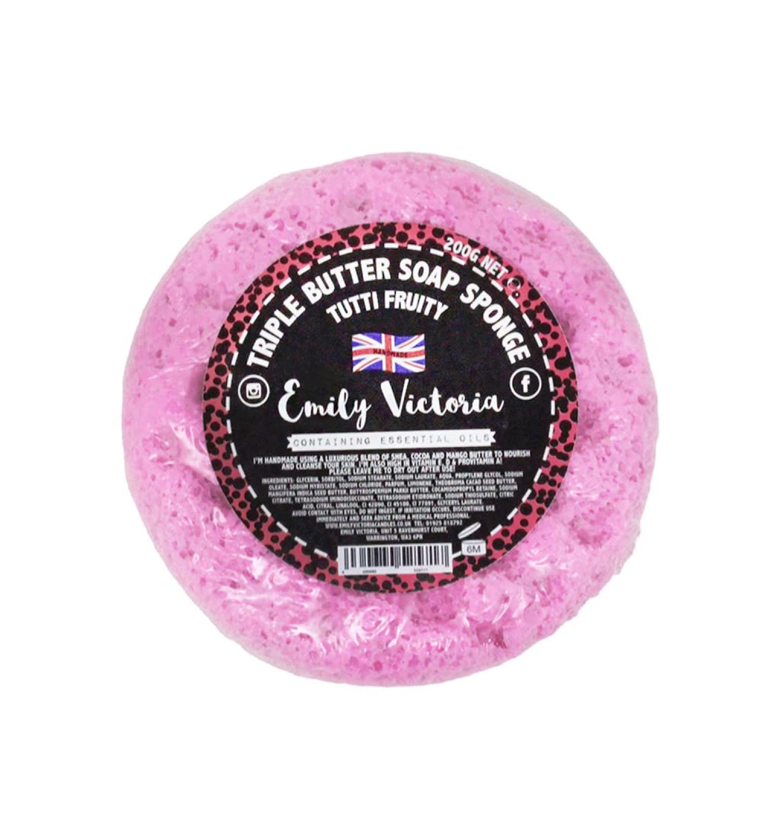 Tutti Fruity Essential Oil Triple Butter Soap Sponge - Emily Victoria