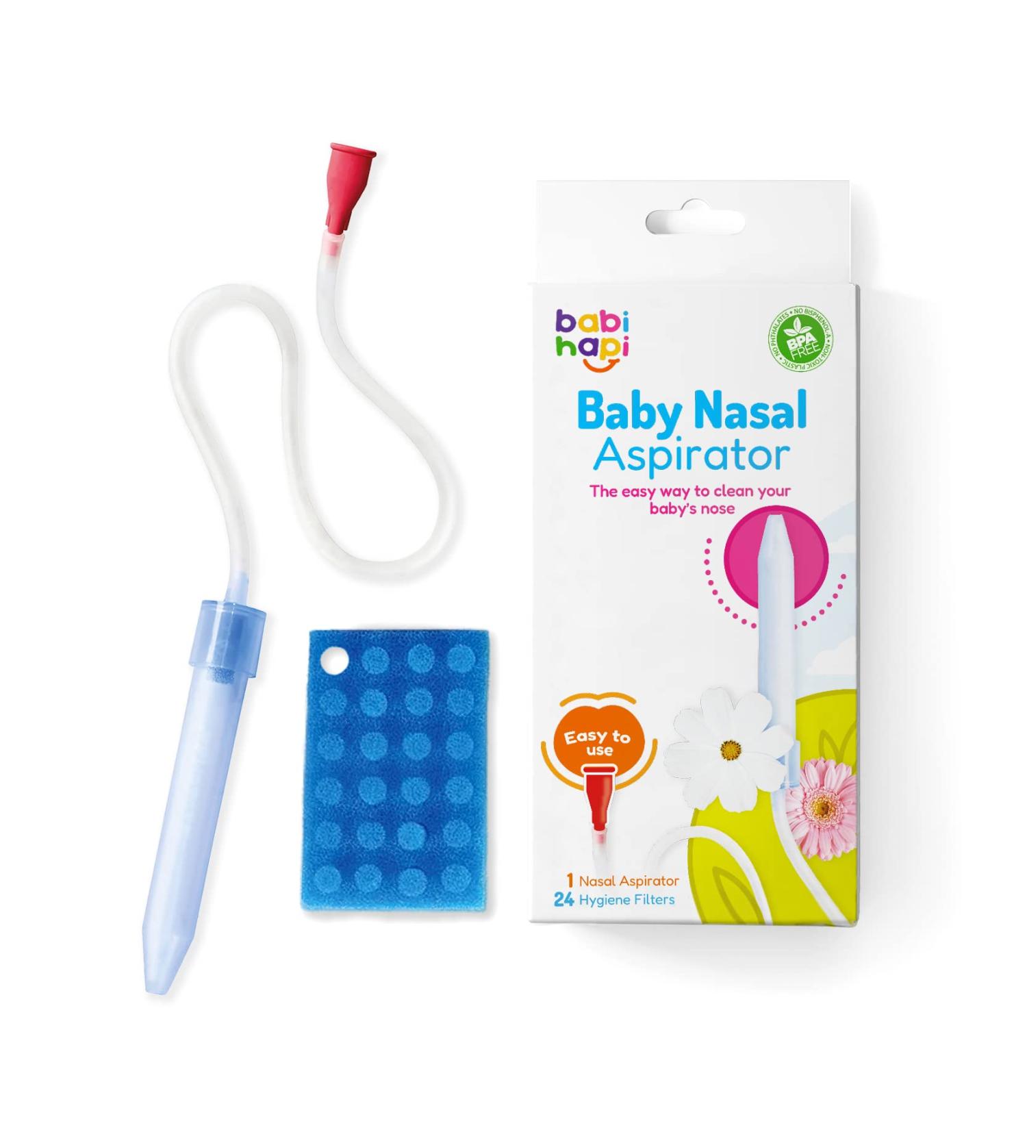 Babi Hapi Baby Nasal Aspirator with 24 Filters - Non-Toxic, BPA & Phthalate Free for Easy-to-Clean Baby Nose Relief - Buy Online on GoSupps.com