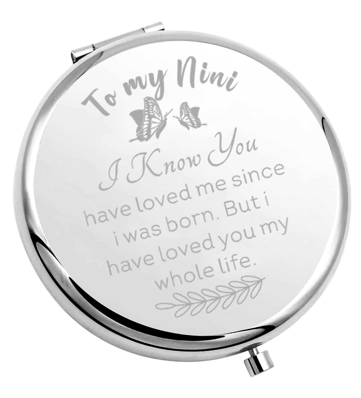 Nini Gifts for Mother's Day: Best Nini Ever Compact Mirror - Great Gift for Grandma, Grandmother (to My Nini) - Buy Online on GoSupps.com