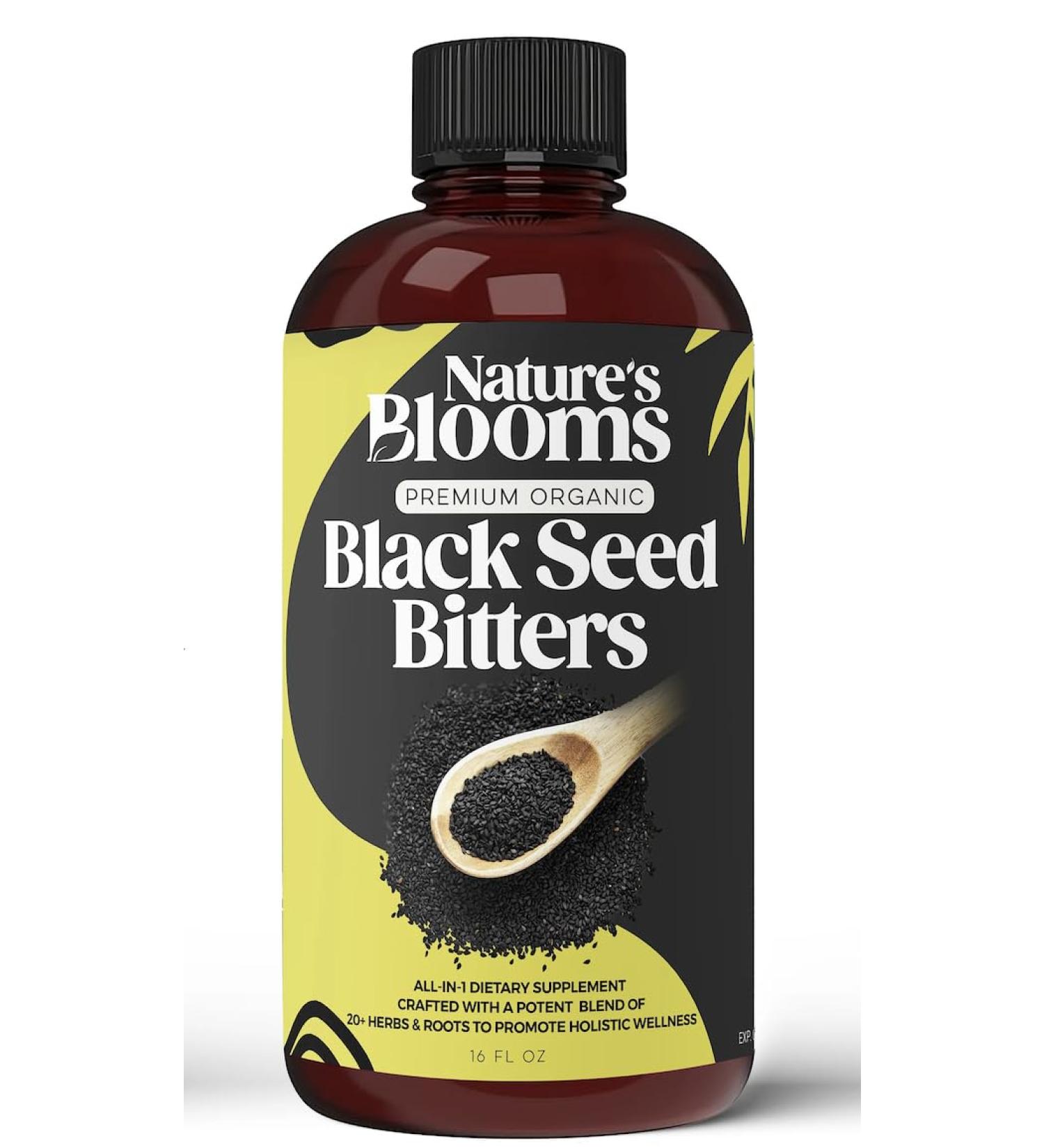 Nature's Blooms: Black Seed Bitters Natural Supplement for Health and Wellness|Super Antioxidant for Immune Support Joints Digestion Hair & Skin|16 oz - Buy Online on GoSupps.com