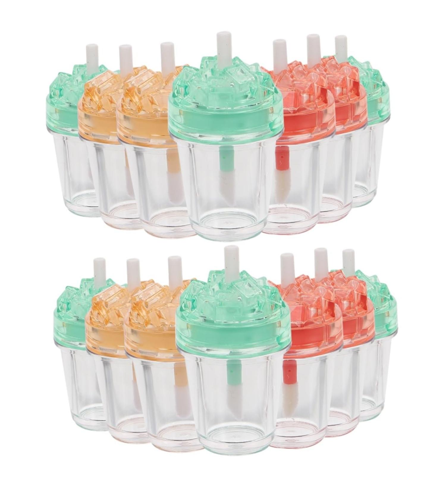 FRCOLOR Milk Tea Bottles 14 Pack Clear Lip Gloss Clear Lip Gloss Clear Lip Gloss with Wand Refillable Lip Balm Bottles - Buy Online on GoSupps.com