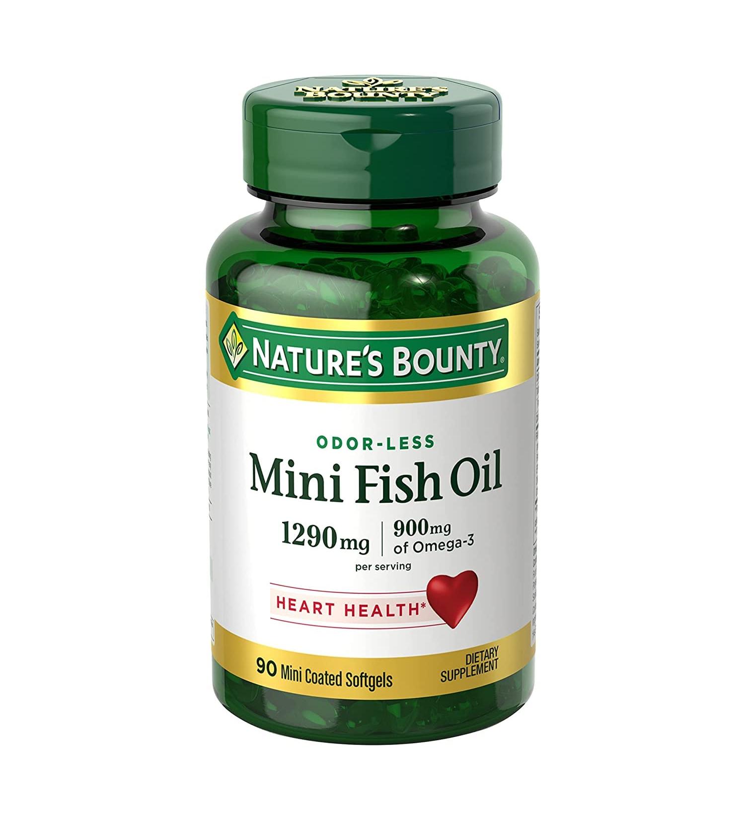 Fish Oil 1290mg Mini Odorless Softgels - 2 Bottles (90ct) | High Potency Omega-3 Supplement - Buy Online on GoSupps.com