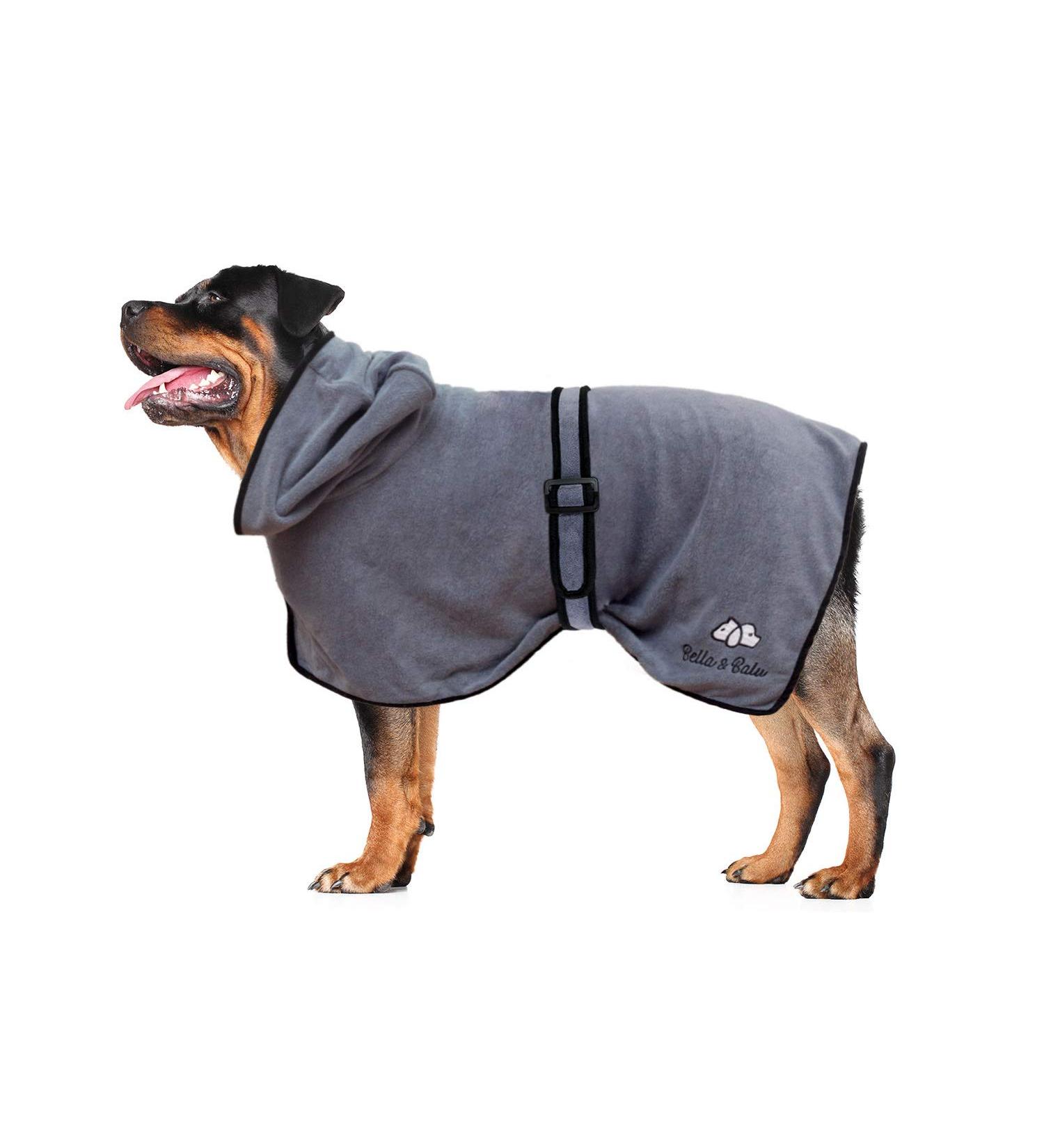 Bella & Balu Microfiber Dog Bathrobe | PFOTENCH Subble for Drying After Swimming | L Gray - International Shipping Available - Buy Online on GoSupps.com