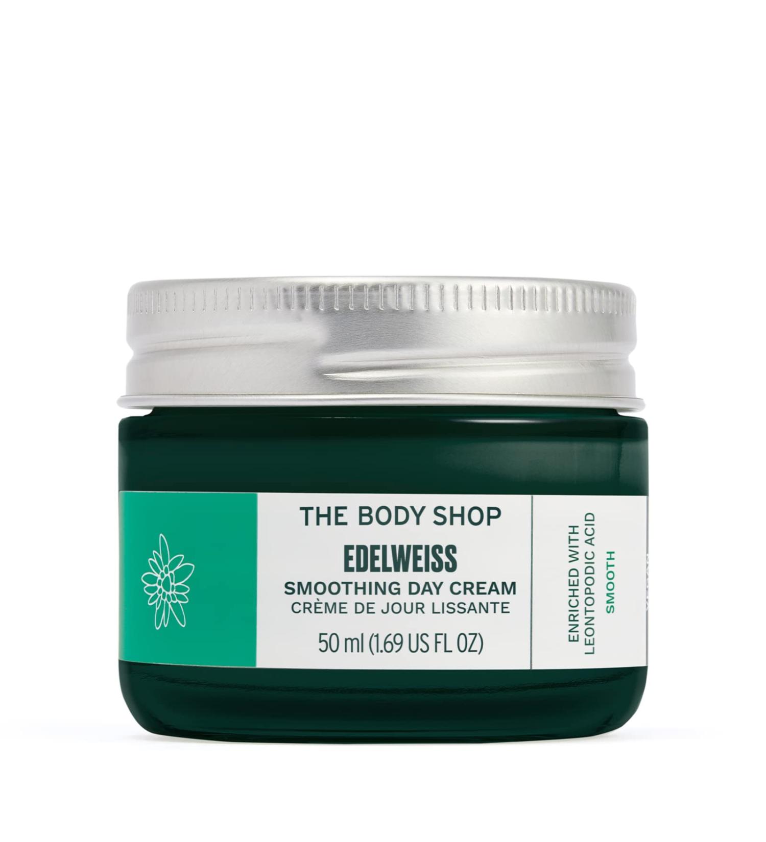 The Body Shop Edelweiss Smoothing Day Cream 50ml - Vegan Formula for Smooth Skin - Buy Online on GoSupps.com