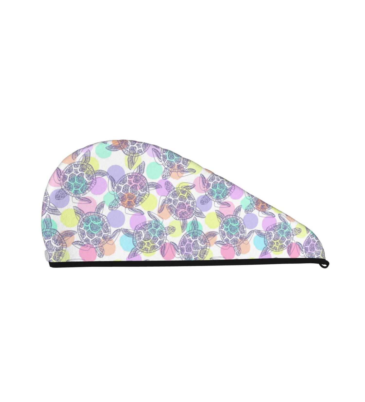 Hair Towel Wrap for Quick Drying | Sea Turtles Design | Ultimate Hair Drying Turban with Button - Buy Online on GoSupps.com