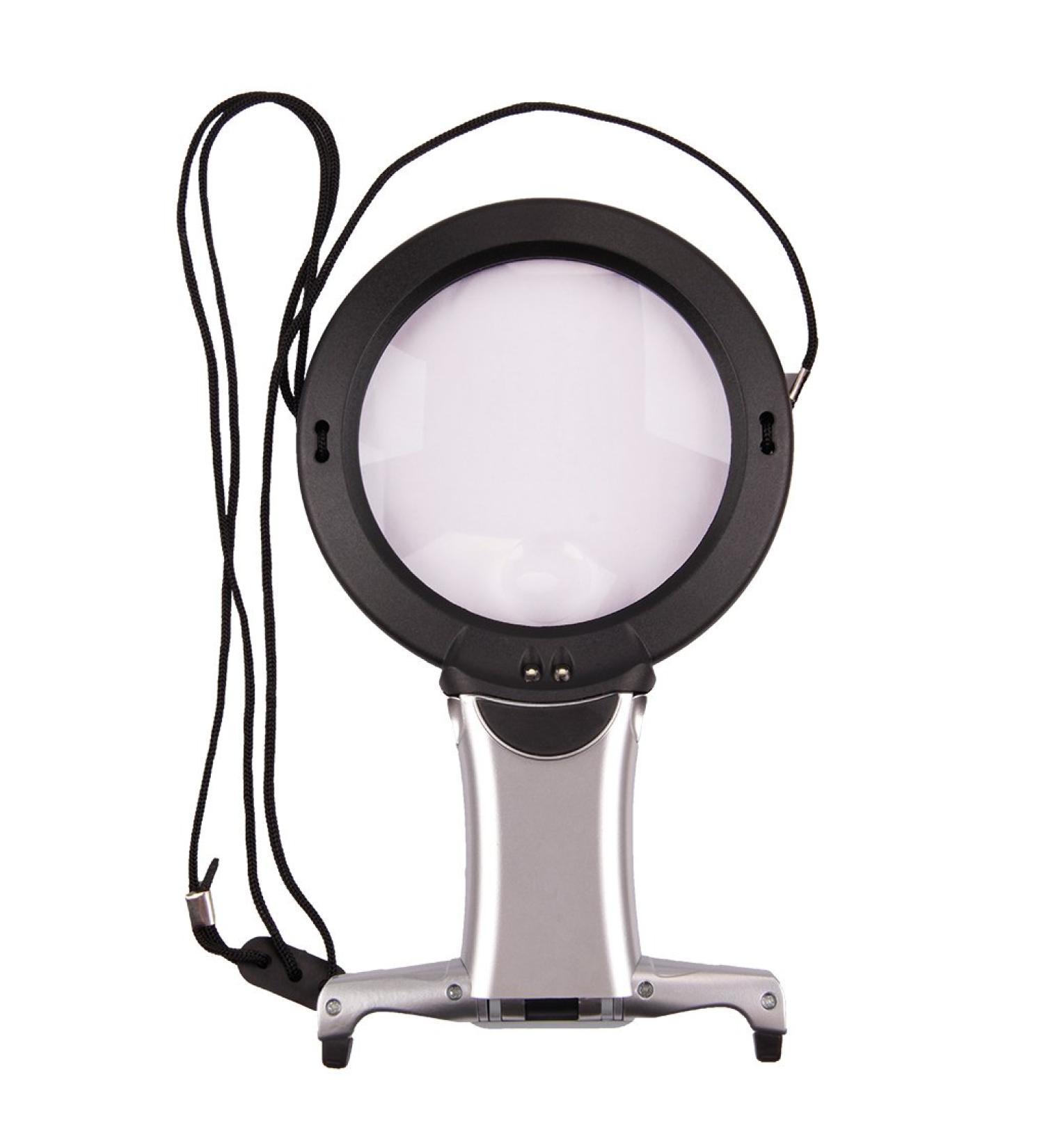 Dual-Purpose Hands-Free Magnifying Glass with Light 2X 6X Reading Magnifier Neck&Desk Illuminated Magnifier with 2 LED Portable Desktop Magnifying Mirror for Reading Needlework Jewelry Repair Hobbies - Buy Online on GoSupps.com