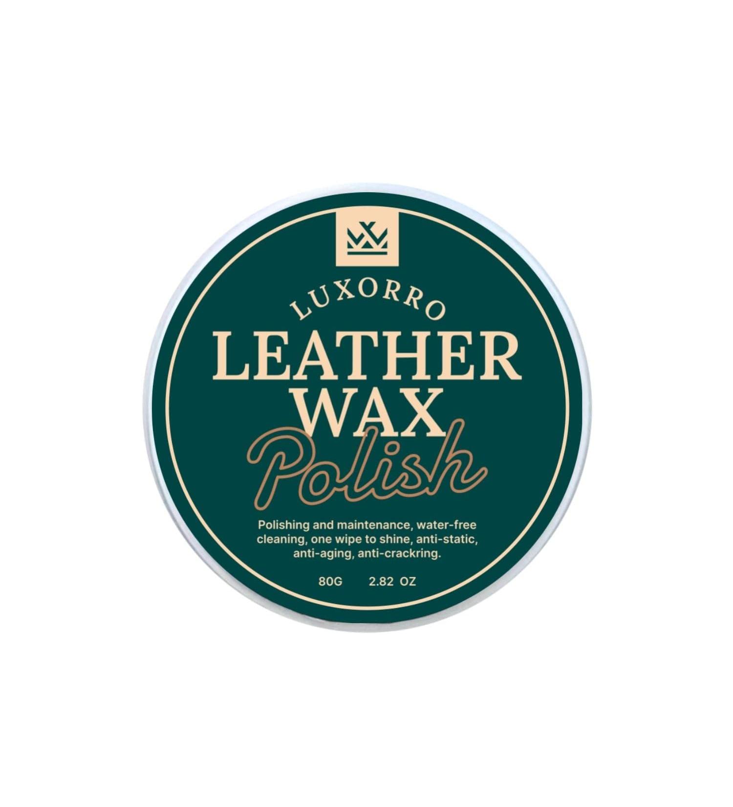 Luxorro Leather Wax Polish 2.82oz - Water-Free Cleaner Anti-Static & Anti-Aging Leather Care - Buy Online on GoSupps.com