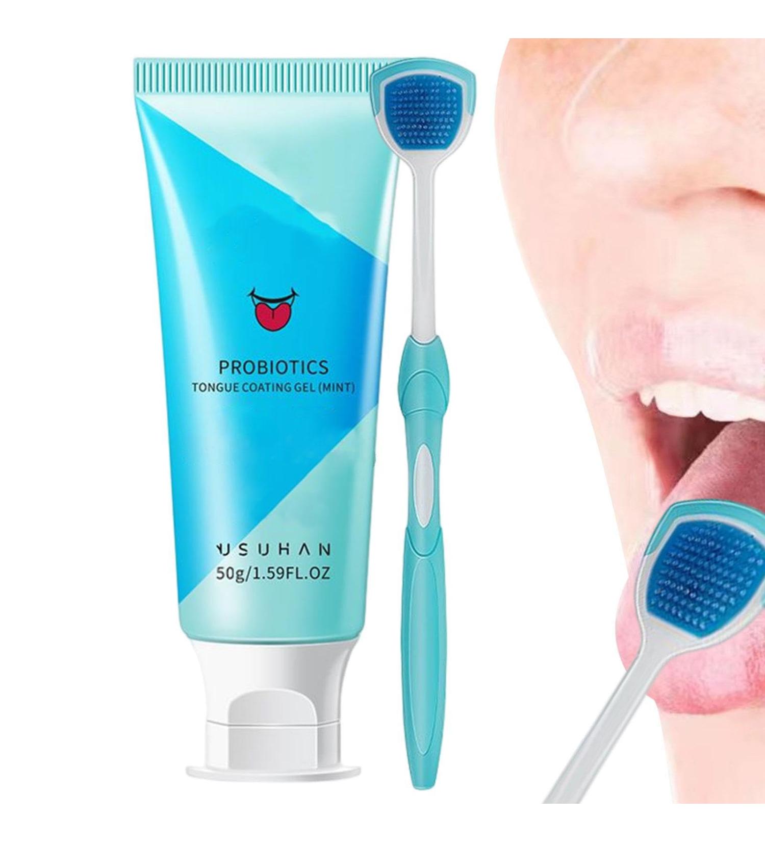 Rolempon Gums Tongue Cleaner Kit - Natural Mint Gel for Fresh Breath | Ergonomic Design Safe for Adults & Kids - Buy Online on GoSupps.com