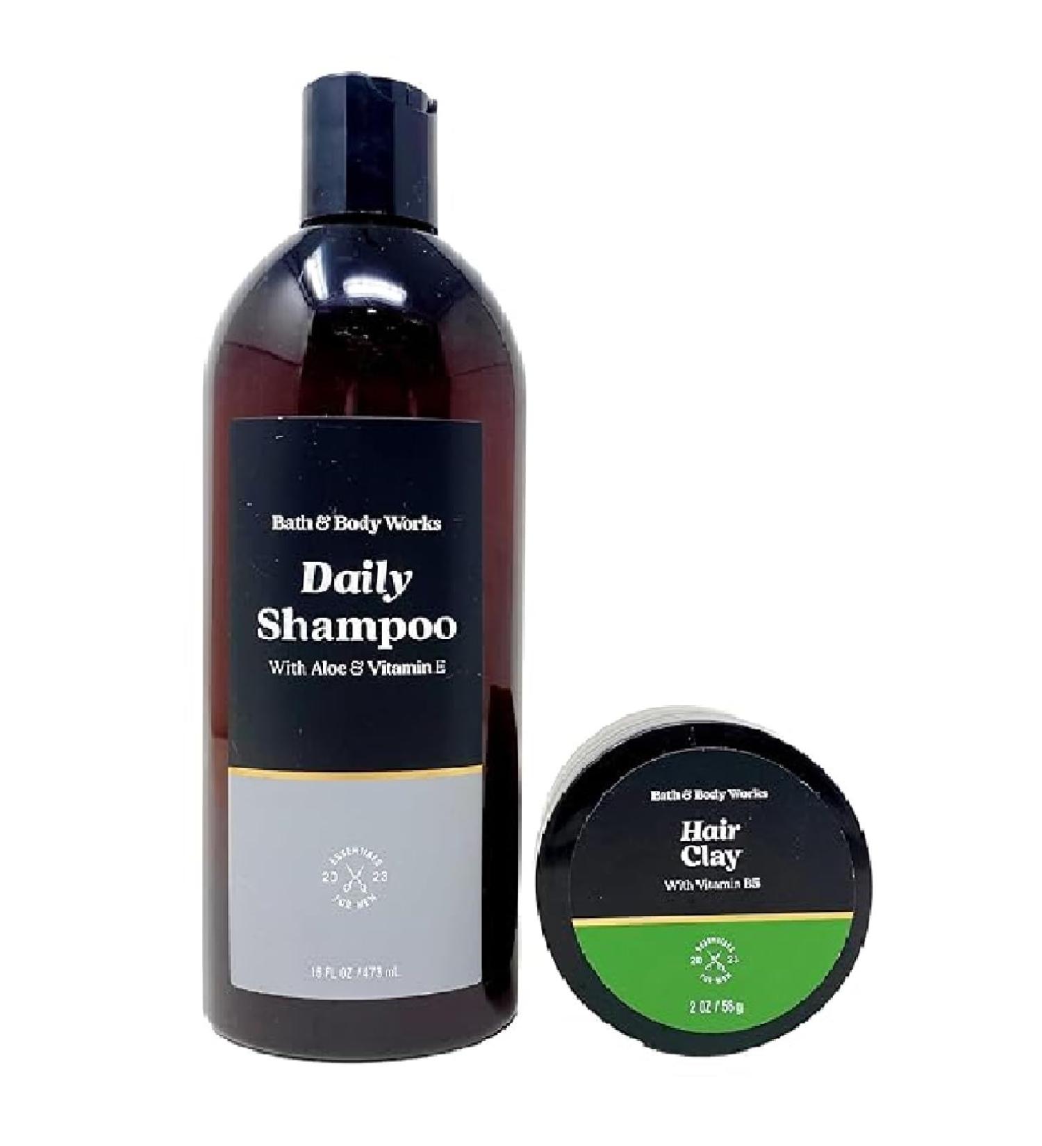 Bath & Body Works Men's Collection: Daily Shampoo & Hair Clay Gift Set - Full Size Duo for Healthy Hair - Buy Online on GoSupps.com