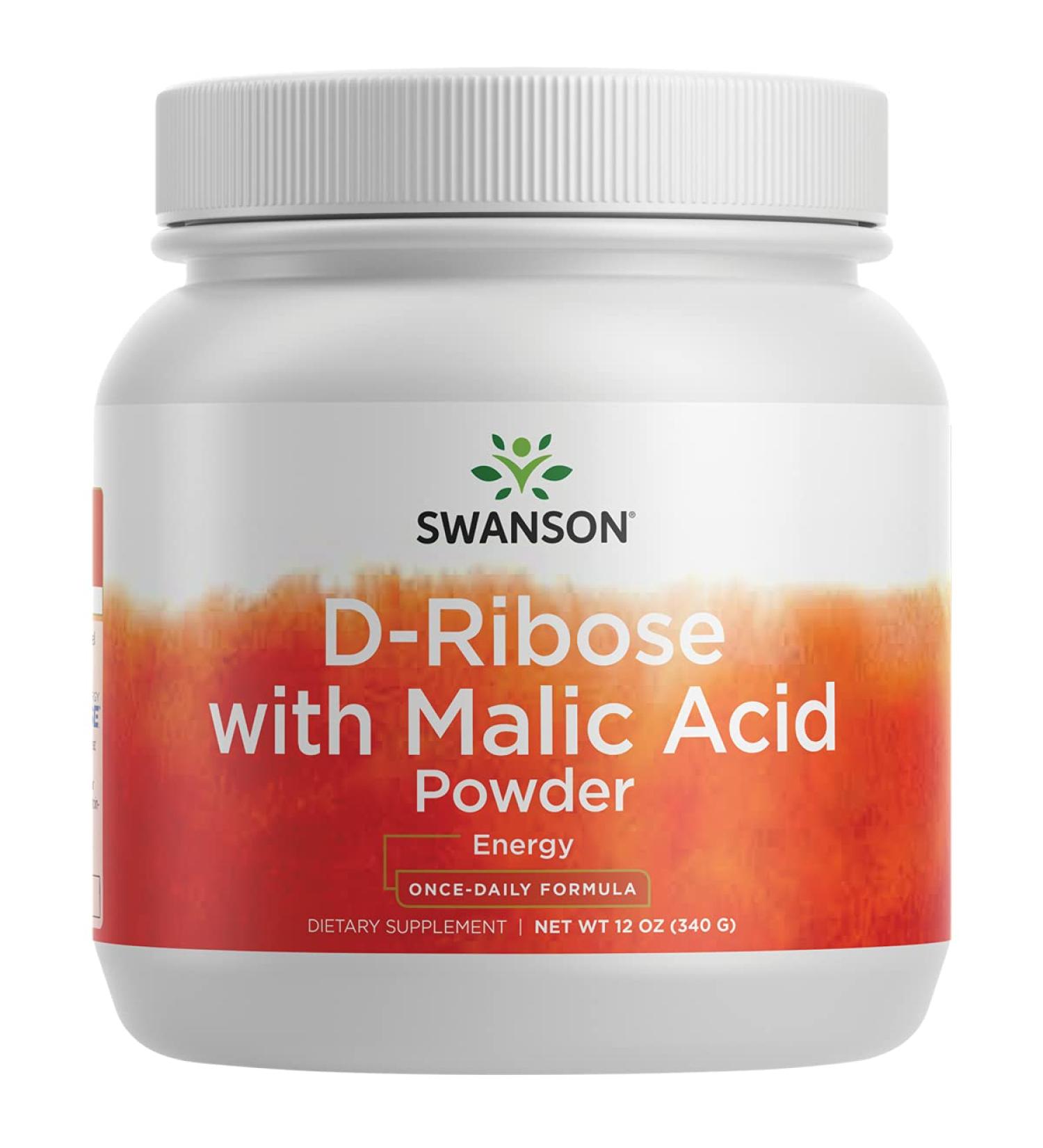 Swanson D-Ribose with Malic Acid Complex Powder 12 Ounce (340g) - Energy Boosting Supplement - Buy Online on GoSupps.com