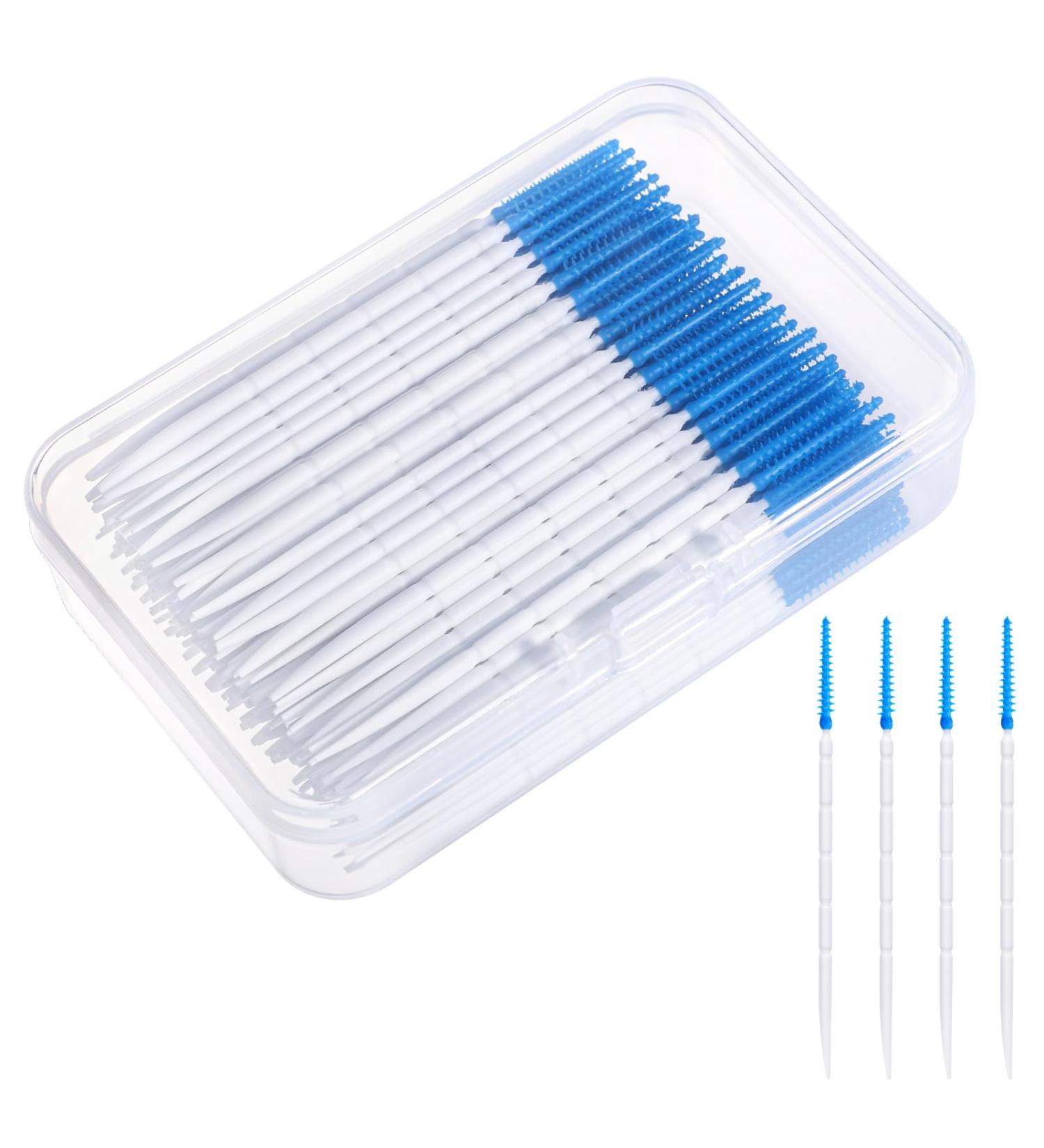 200 Pieces Silicone Interdental Brushes - Soft Dental Brushes with Box Portable Dual-House Dental Floss Sticks for Effective Tooth Cleaning (Blue) - Buy Online on GoSupps.com