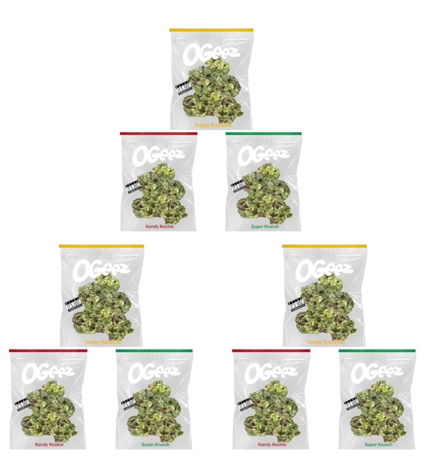 Buy 9 x Ogeez Krunch Crispy Chocolate - 3 Varieties | Relax It's Just Chocolate | Heartforcards Shipping Protection - International Shipping Available - Buy Online on GoSupps.com