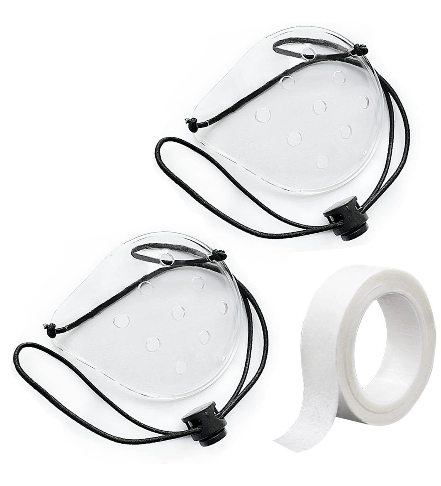 Plastic Eye Shield Set for Post-Surgery Protection - 2 Pcs Eye Patch with Tape and Elastic Rope - Clear - Buy Online on GoSupps.com