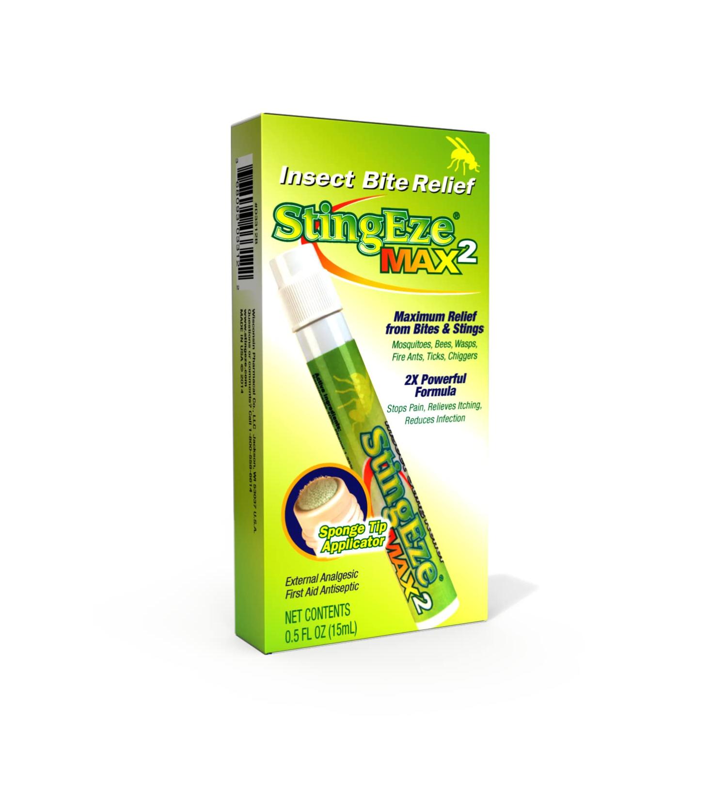 StingEze MAX Bug Bite Relief | Maximum Itch Relief, Stops Pain, Relieves Itching | 0.5 oz Travel Pen Dauber - Buy Online on GoSupps.com