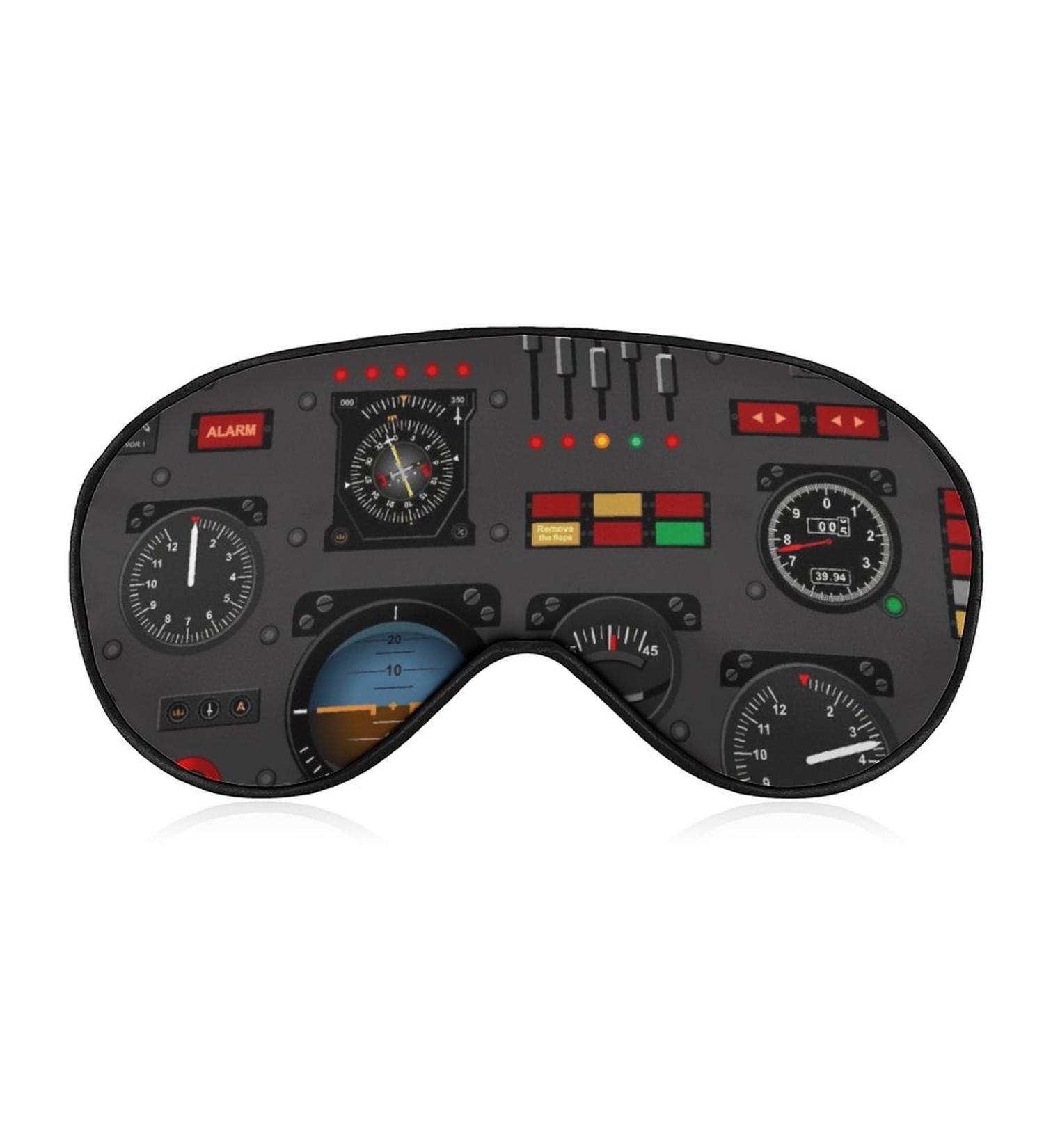 Airplane Instrument Panel Sleep Mask - Adjustable Blindfold for Men and Women - Blocks Light for Travel, Napping, and Sleeping - Buy Online on GoSupps.com