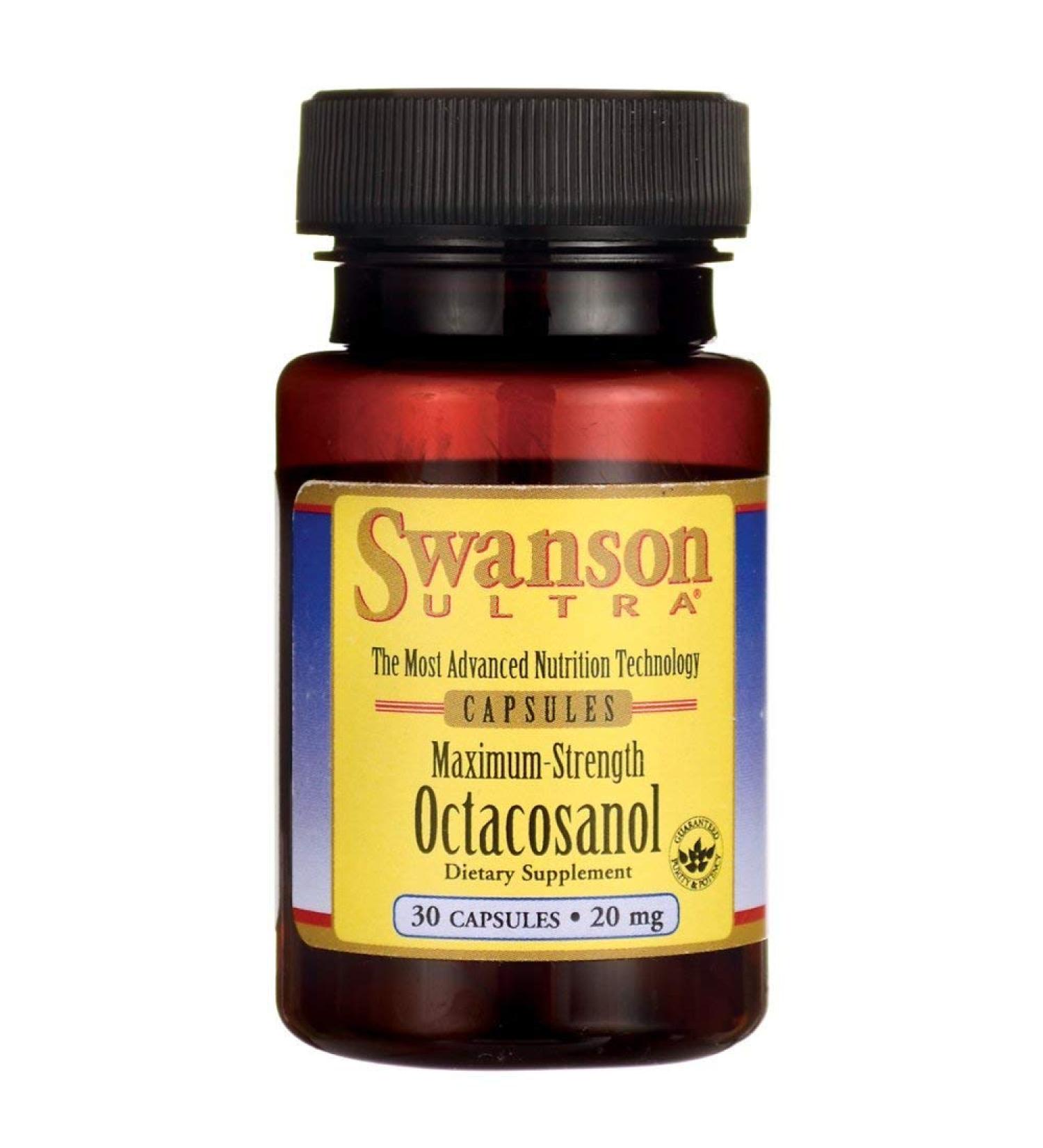 Swanson Maximum-Strength Octacosanol 20 Milligrams 30 Capsules