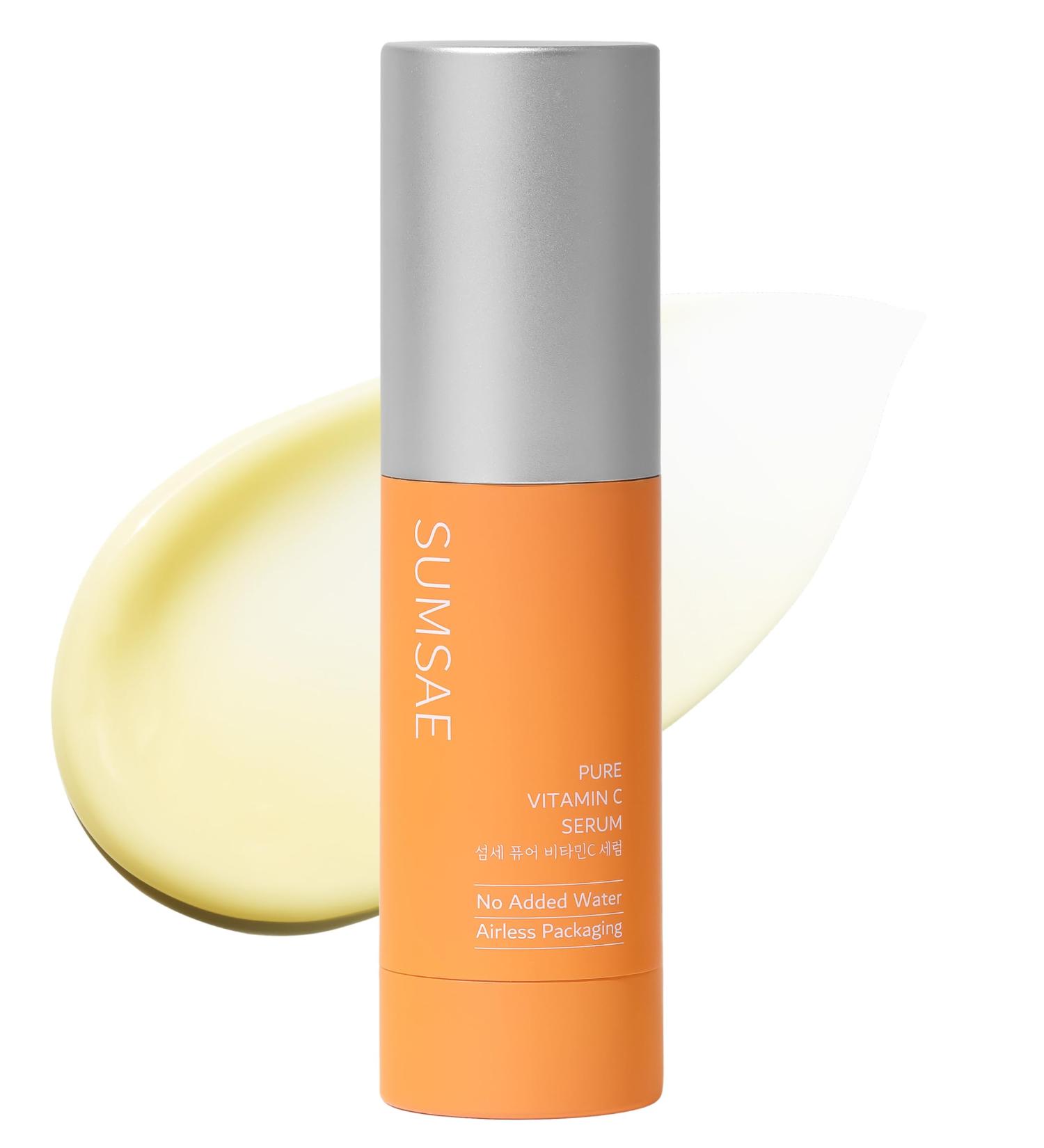 SUMSAE Pure Vitamin C Serum - Best Korean Skincare with Vitamin 10.5%, No Added Water, Special Airless Pump, Brightening and Firming Skin, Improving Uneven and Dull Skin Tone, 30ml/1.01fl.oz. - Buy Online on GoSupps.com