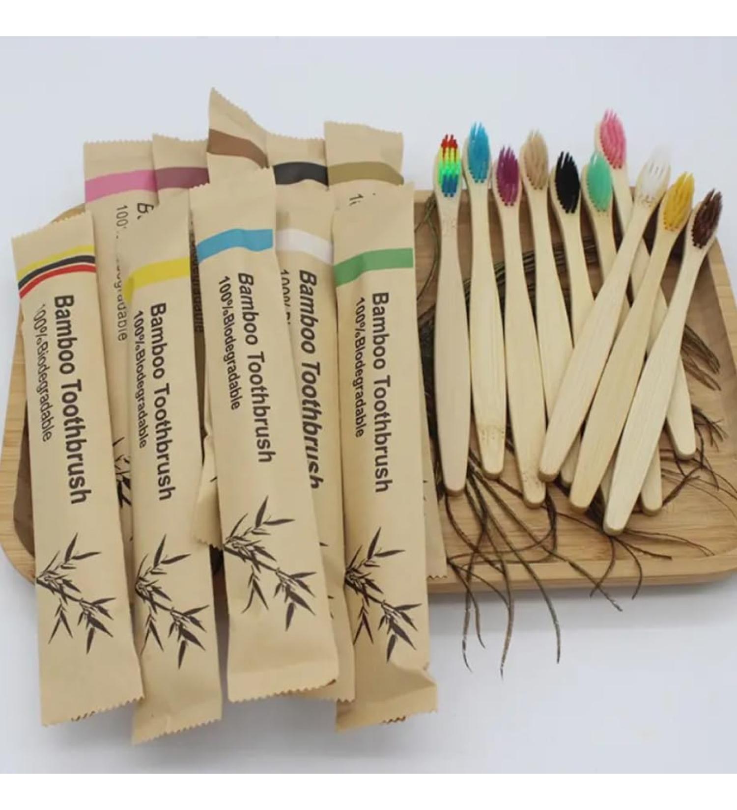 Eco-Friendly Bamboo Toothbrushes - Soft Bristle BPA Free 30/50/100 Pack - Sustainable Oral Care - Buy Online on GoSupps.com