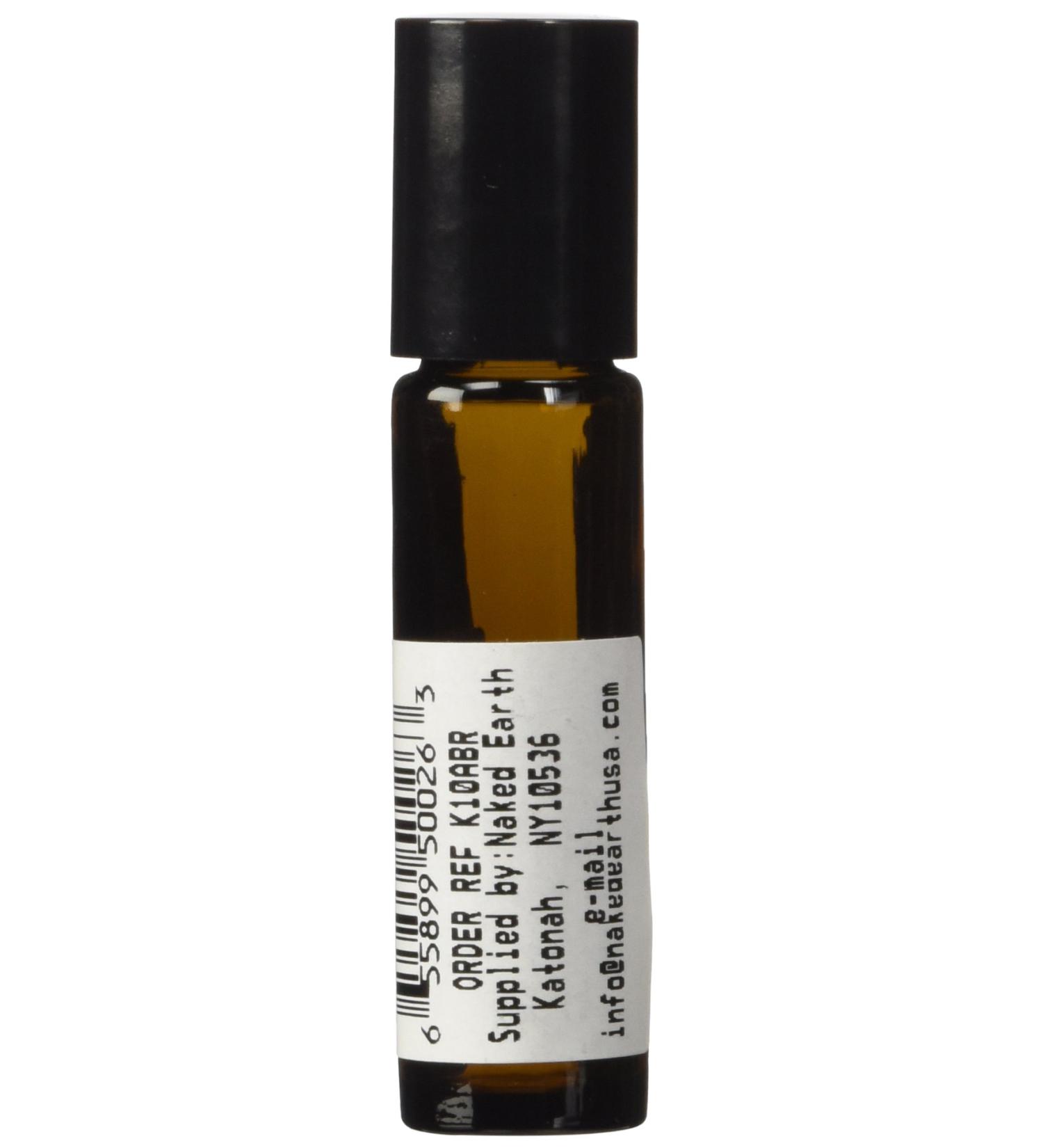 Amber Glass Bottle with Roll On Applicator and Black Cap - 10 ml. (1 Unit)