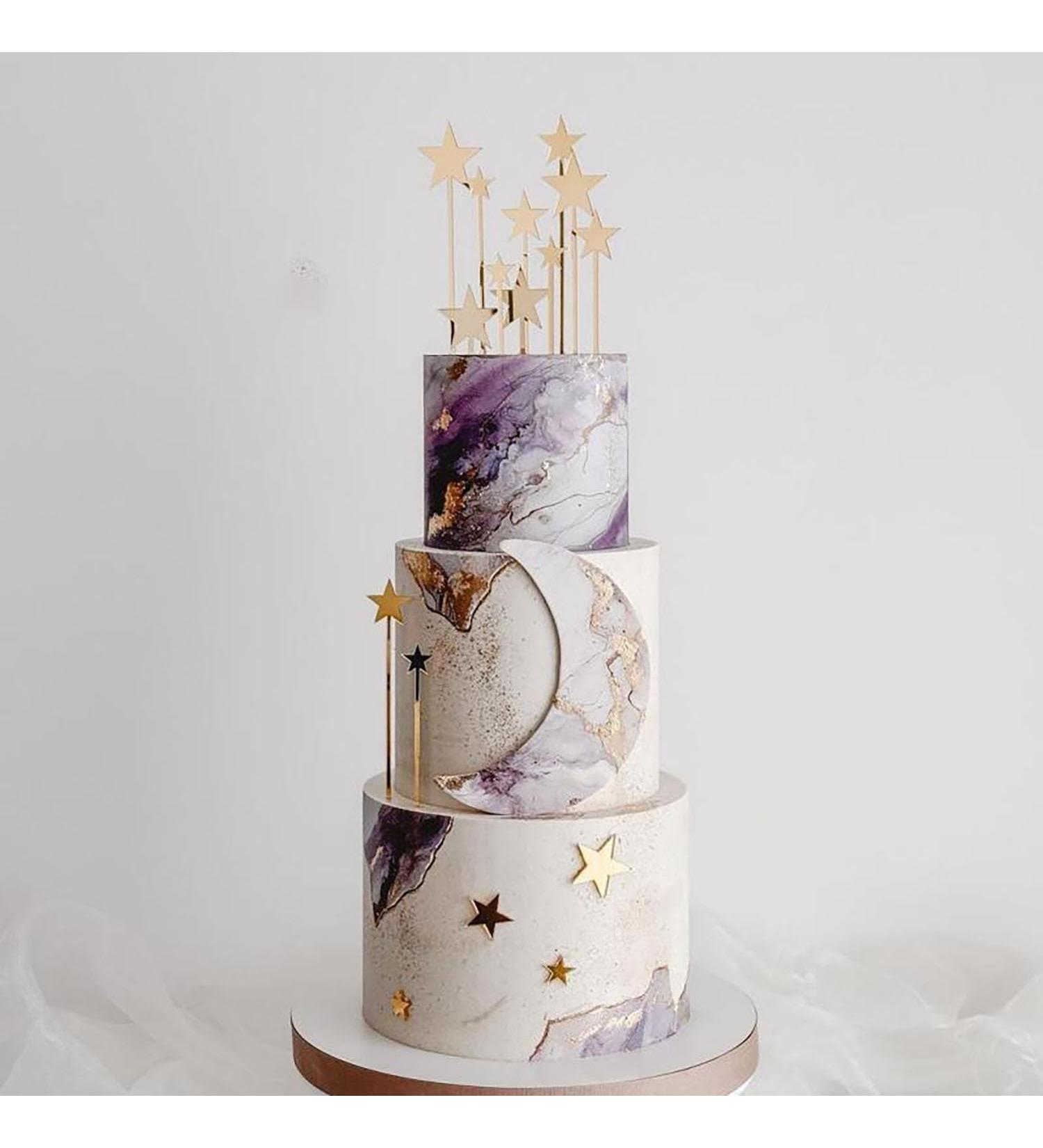 12PCS Acrylic Star Cupcake Toppers Twinkle Star Cupcake Picks for Wedding Baby Shower Birthday Party - Buy Online on GoSupps.com