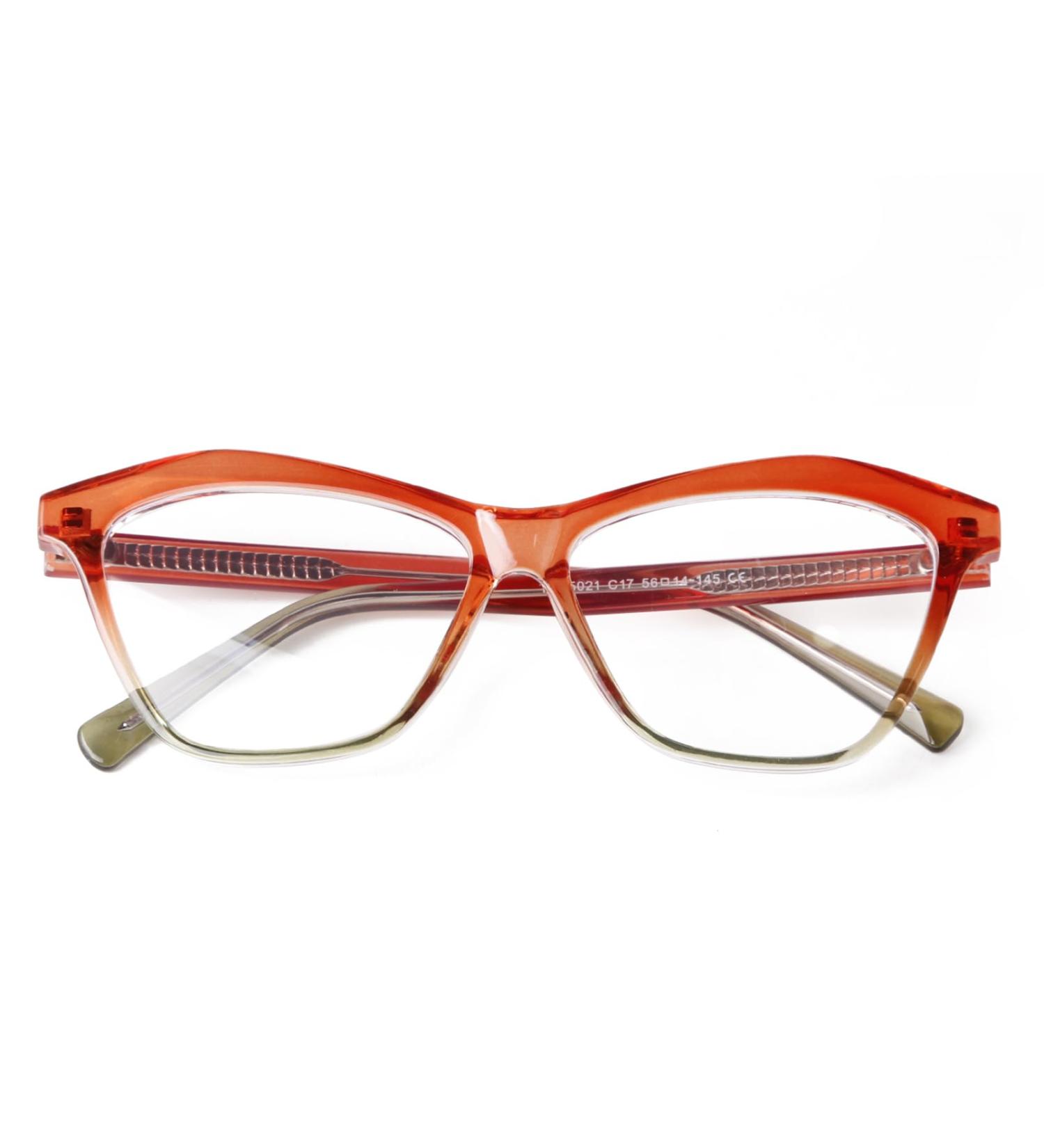Cat Eye Blue Light Blocking Glasses for Men & Women | TR90 Computer & Gaming Eyewear | Orange Gradient Light Green & Clear Styles - Buy Online on GoSupps.com