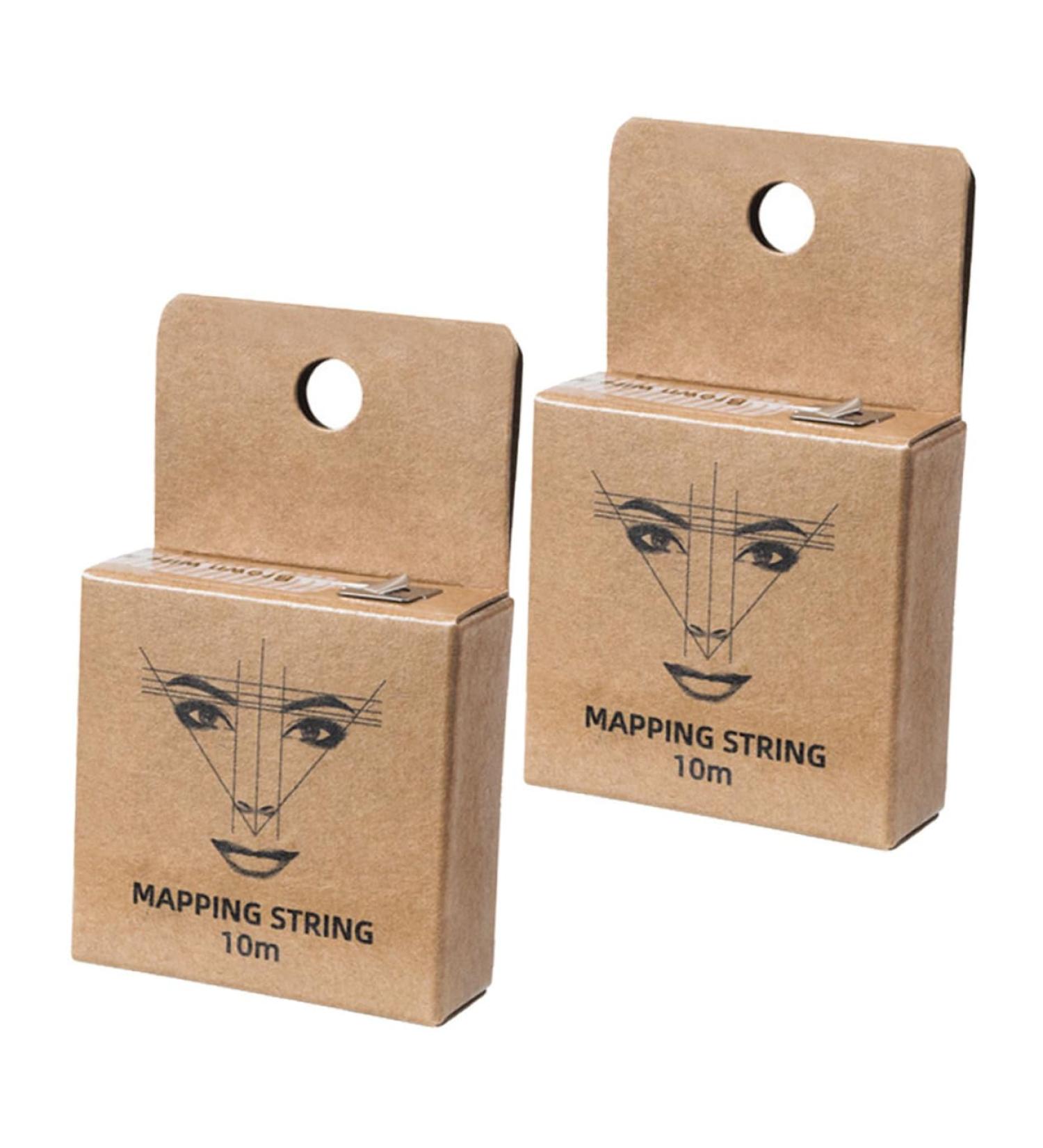 2pcs Ink Pattern Embroidery Thread Ruler Eyebrow Tattoos Tool Makeup Tool Draw a Line Micro Edge 7.5x4.5cm Brown - Buy Online on GoSupps.com