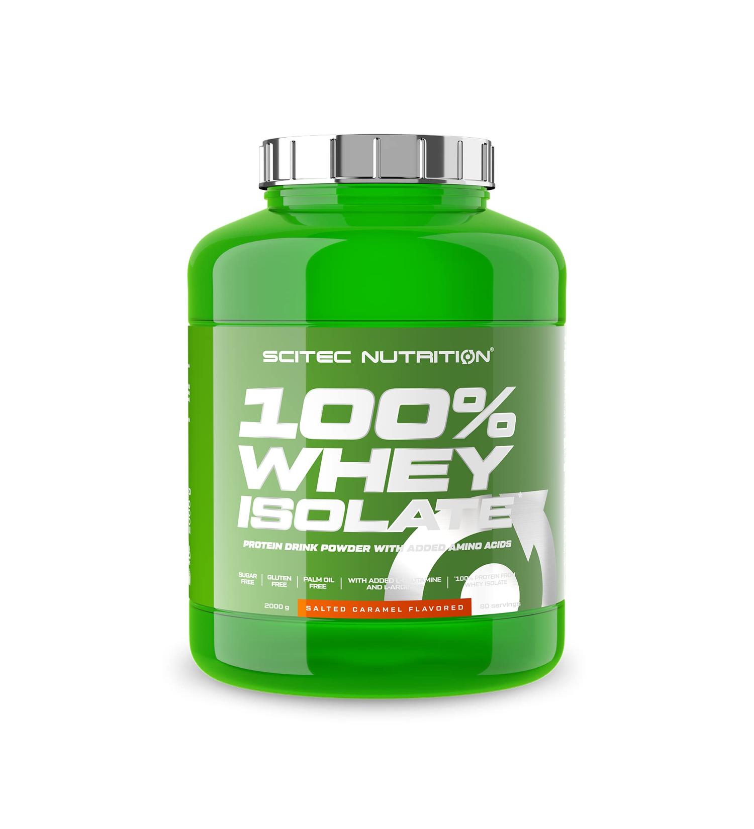 Scitec Nutrition 100% Whey Isolate - Salty Caramel 2kg | Pure Protein BCAAs Glutamine & Arginine | Sugar & Gluten Free Formula - Buy Online on GoSupps.com