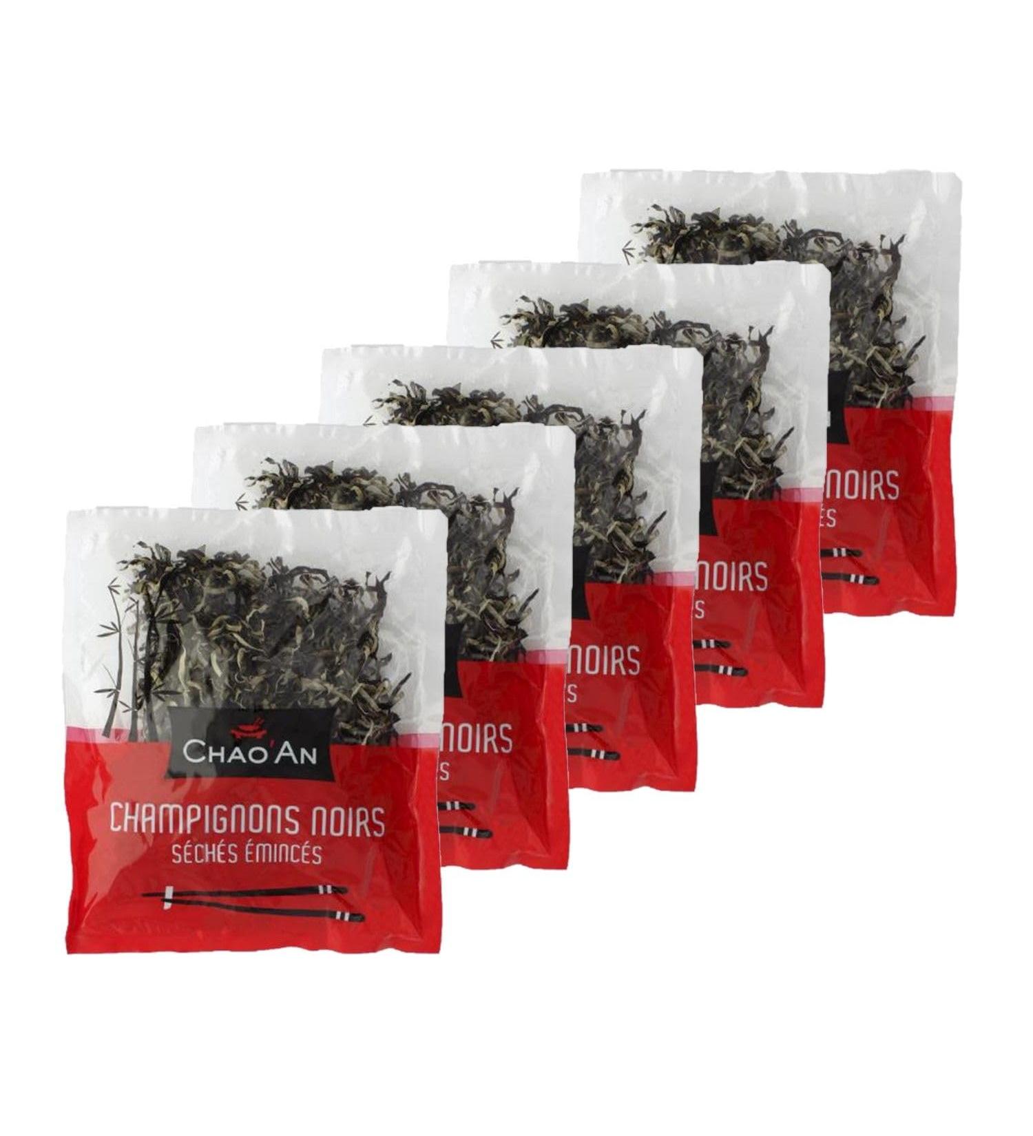 Chao'an Chao'an Lot 5x Sliced Dried Black Mushrooms - 80g Bag