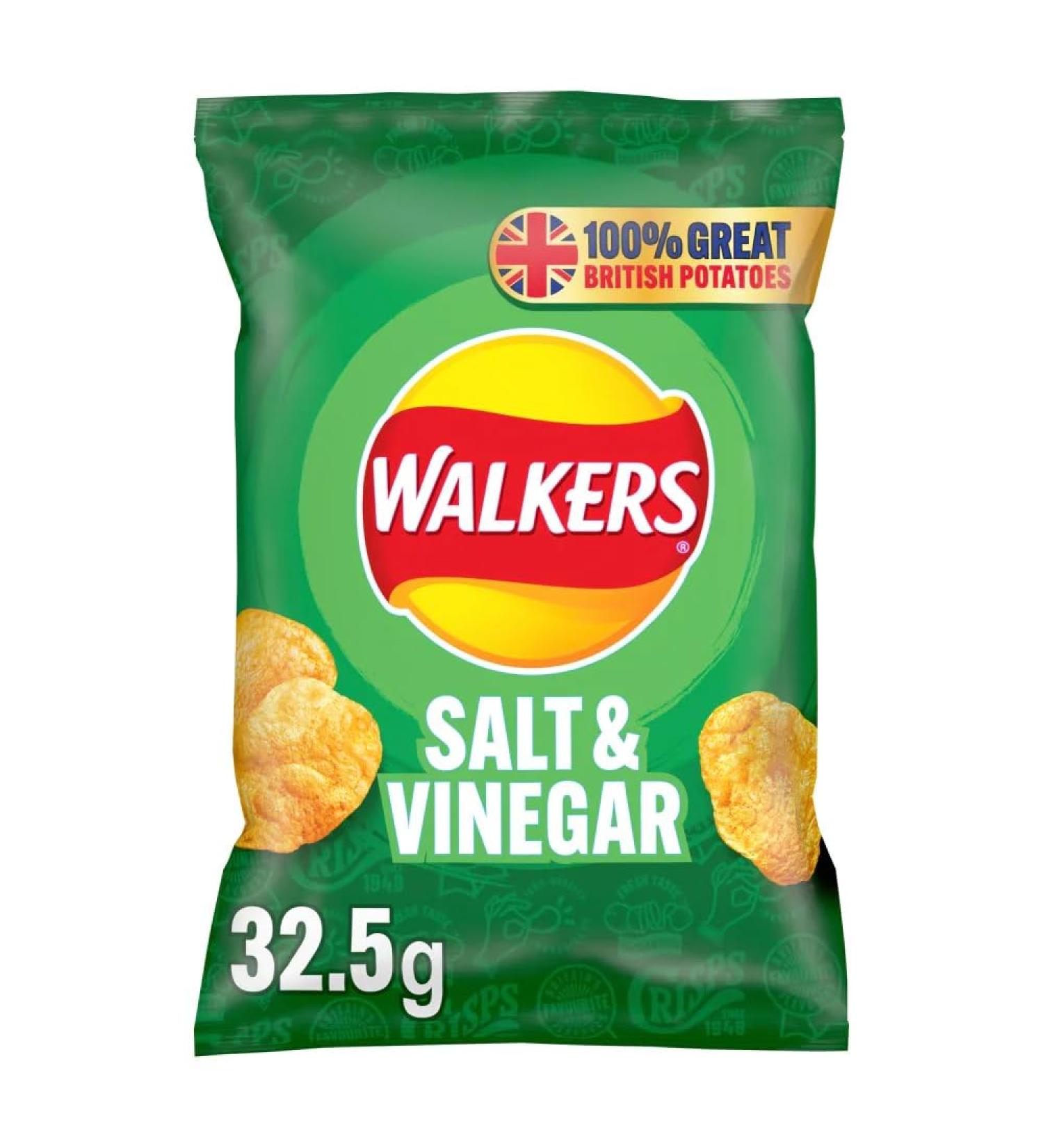 Walkers Salt & Vinegar Crisps 32.5g-Food