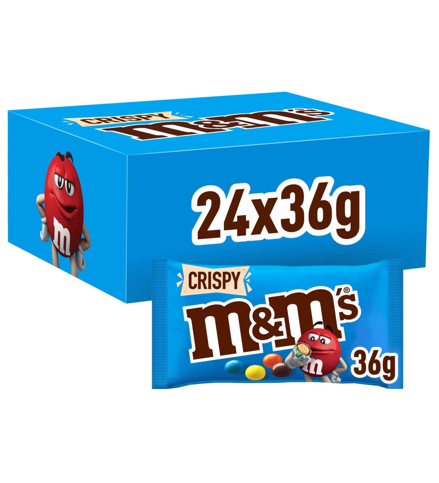 Buy M&M's Crispy Large Pack (24 x 36g) - Perfect On-the-Go Chocolate Treats Worldwide - Buy Online on GoSupps.com