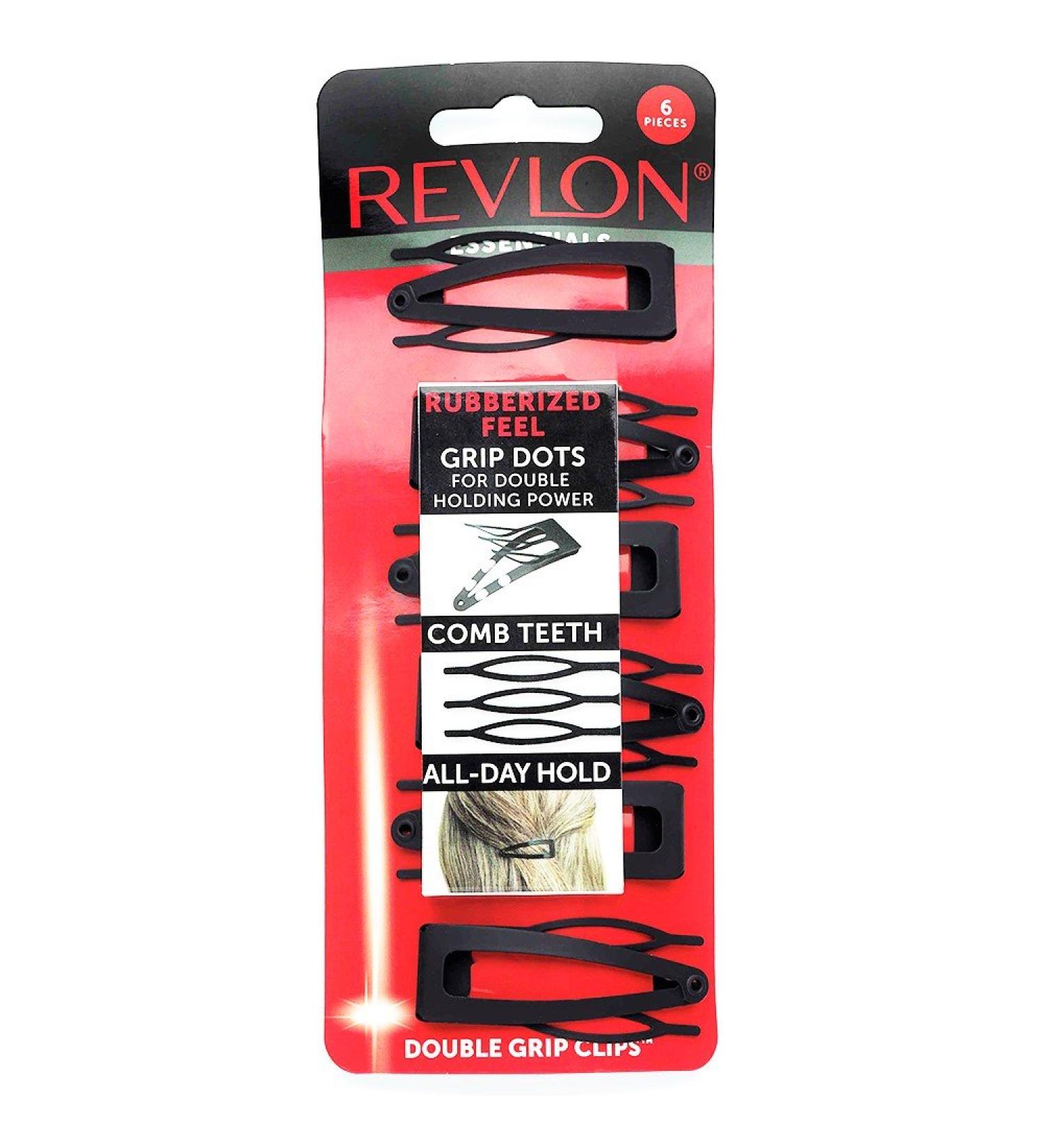Revlon Rubberized Double Grip Black Hair Clips - 6 Count (Pack of 1) - Buy Online on GoSupps.com