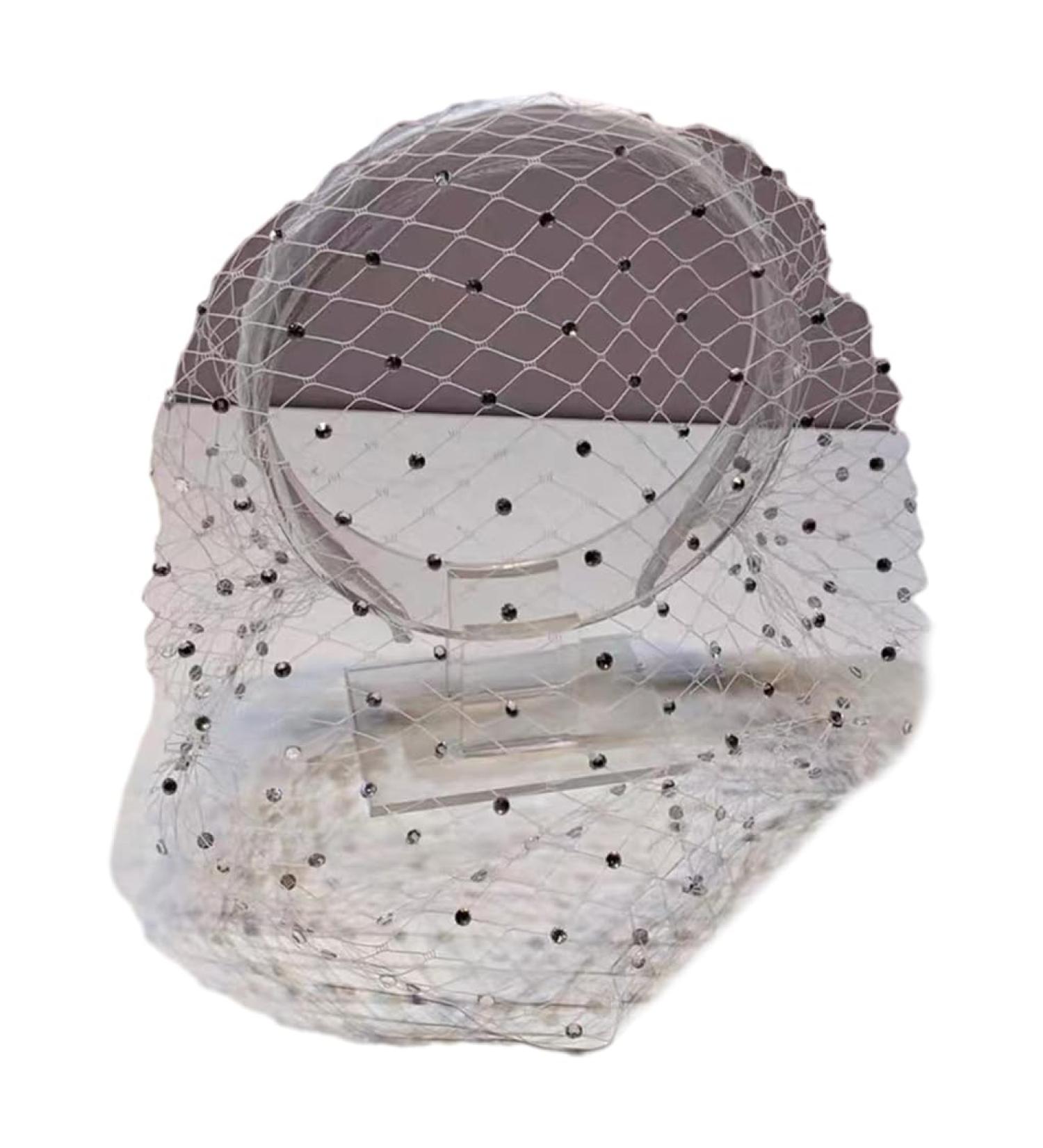 Bottone Headbands for Women Girls Wide Plain Turban Headband Fashion Veil Rhinestones Hair Bands Mesh Hair Hoop White - Buy Online on GoSupps.com