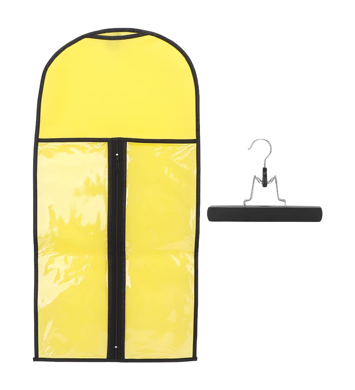 Wig Stand Hair Extension Storage Bag Portable Dustproof Hair Extension Holder with Zipper for Daily Travel Use (Yellow) - Buy Online on GoSupps.com
