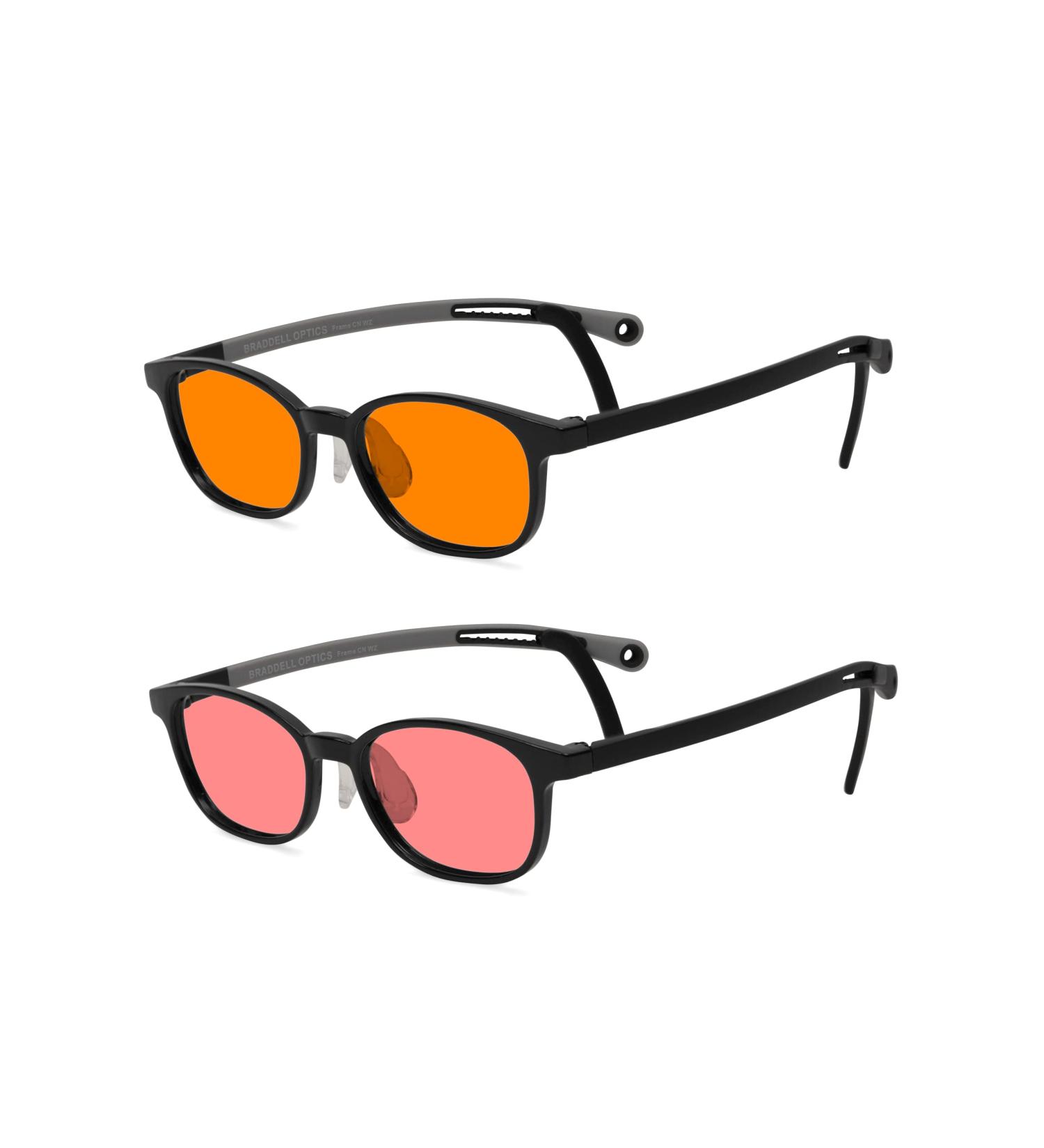 Kids FL-41 Rose & FL-60 Brown Migraine Glasses | Reduce Light Sensitivity & Protect Eyes from Fluorescent & LED Light - Adjustable for Comfort - Buy Online on GoSupps.com