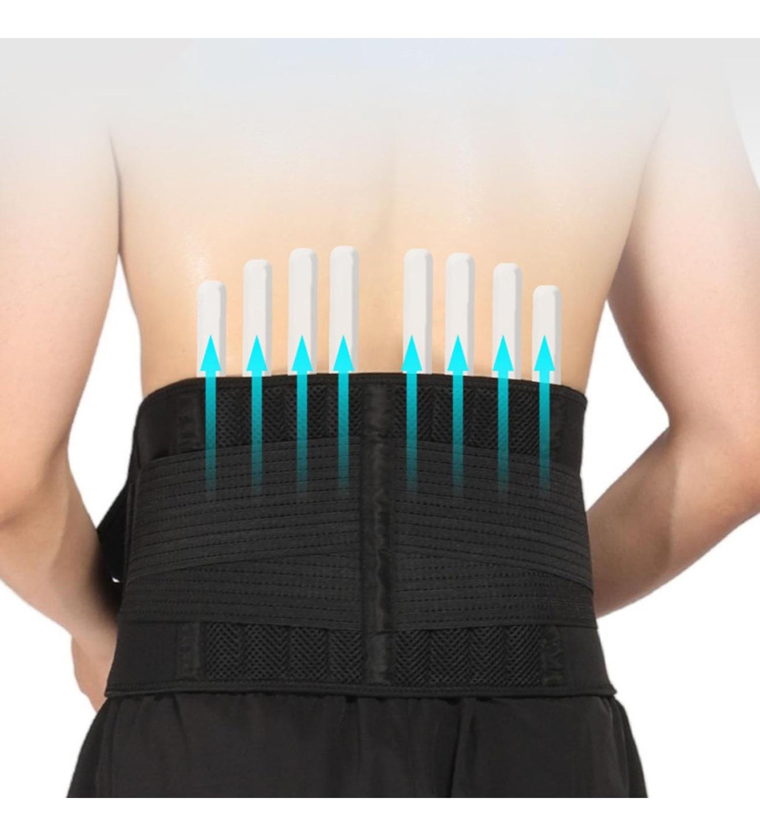 Men's Black Back Support Waist Belts - Lumbar Decompression & Pain Relief | Medium Size Sport Body Shaper - Buy Online on GoSupps.com